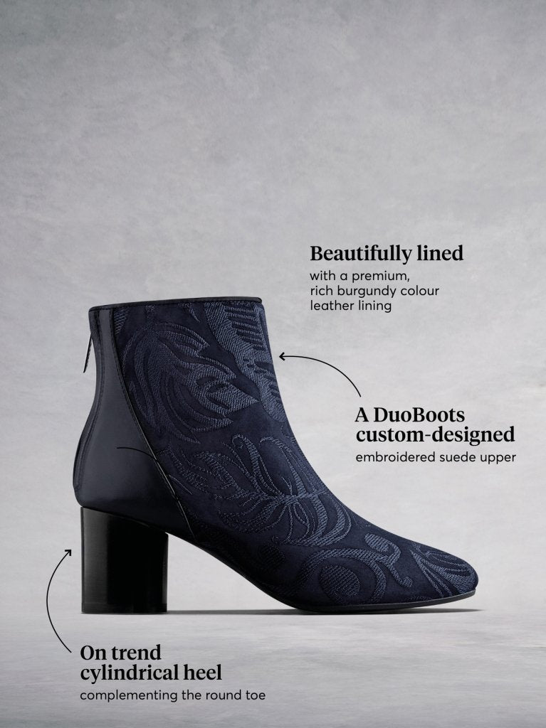 Gosford navy is part of "The Edit" - with a luxe burgundy leather lining.