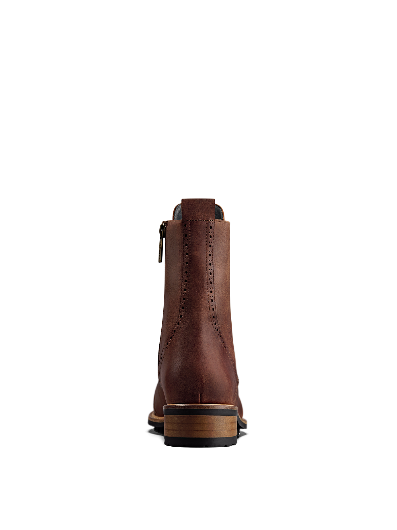 Balla chestnut has a contrast brown heel against the black rubber tread sole.