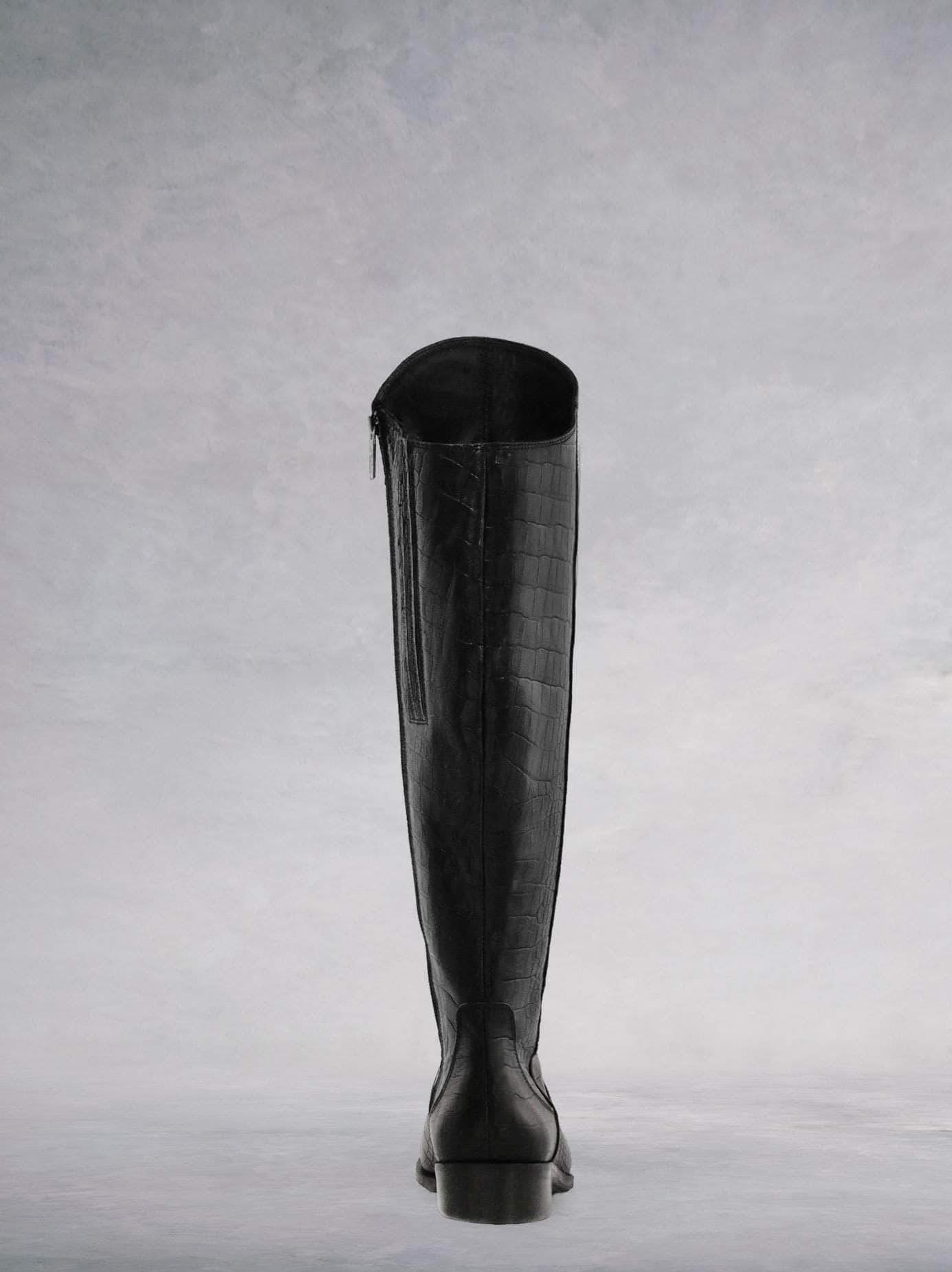 Huntsman - Black Mock Croc Leather