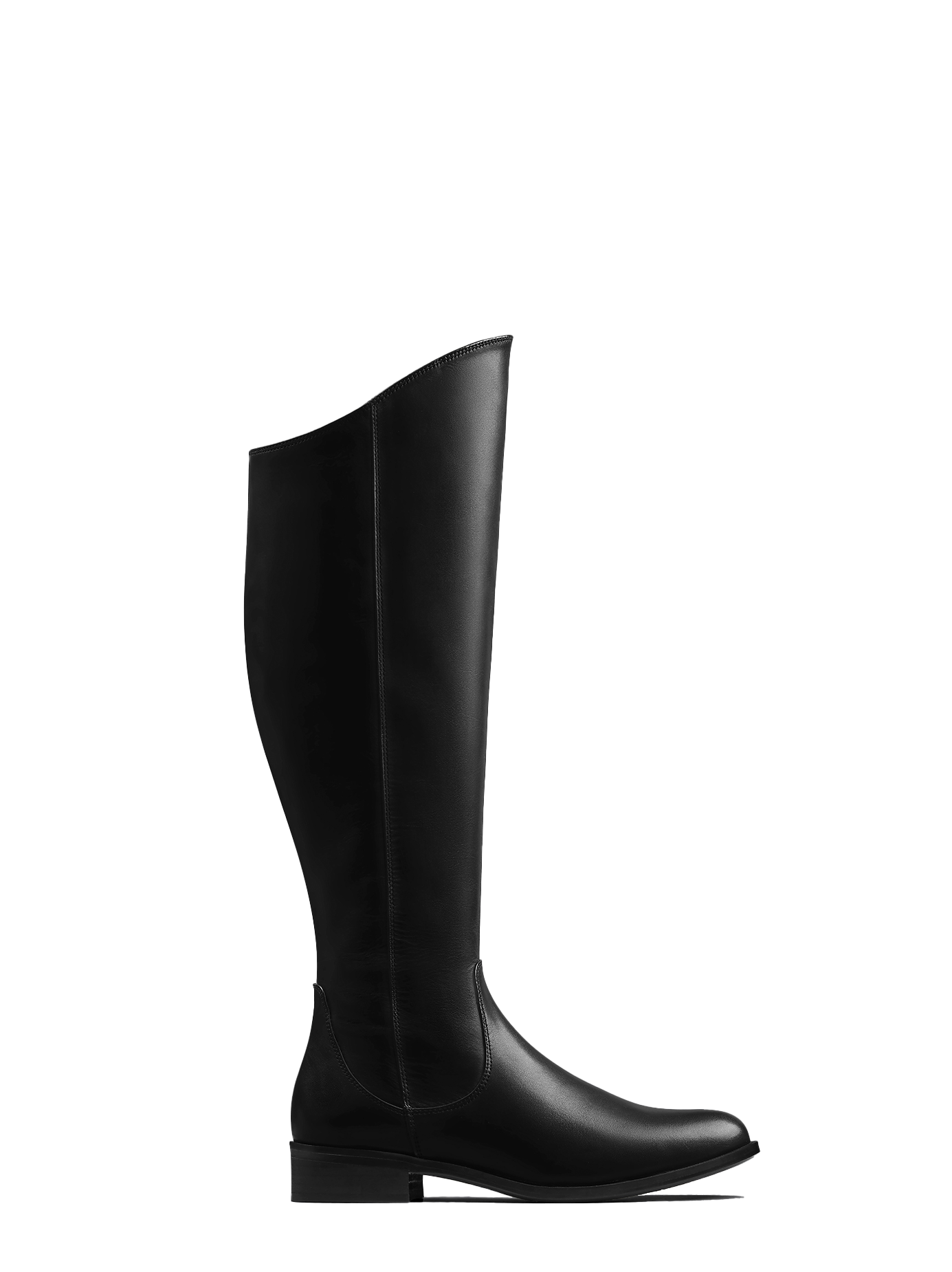 Huntsman - a classic black leather knee high riding boot.