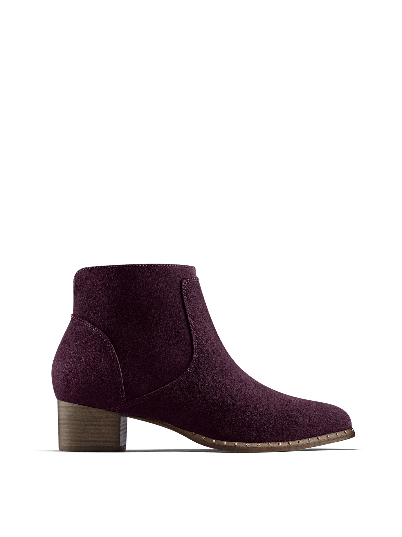 Ludlow, our versatile everyday purple suede ankle boot with stud detail.