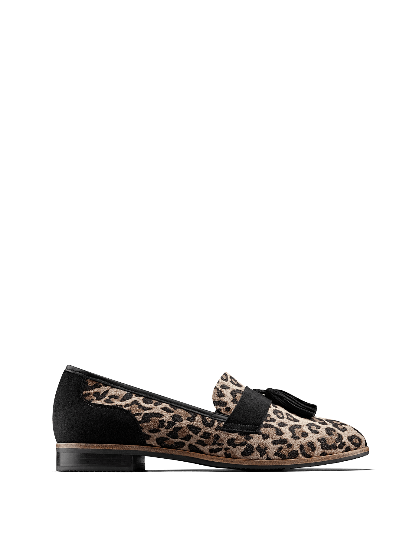 Milford, a statement loafer with leopard print suede and black detailing.