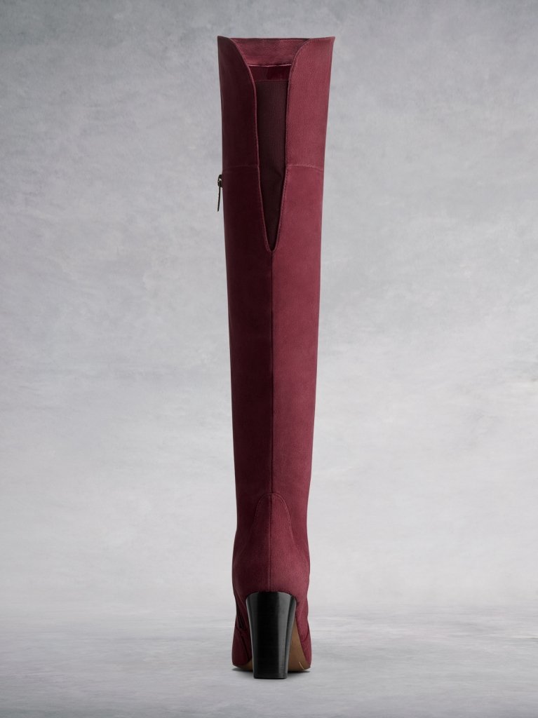 With a luxurious burgundy kid suede upper - for improved fit and comfort.