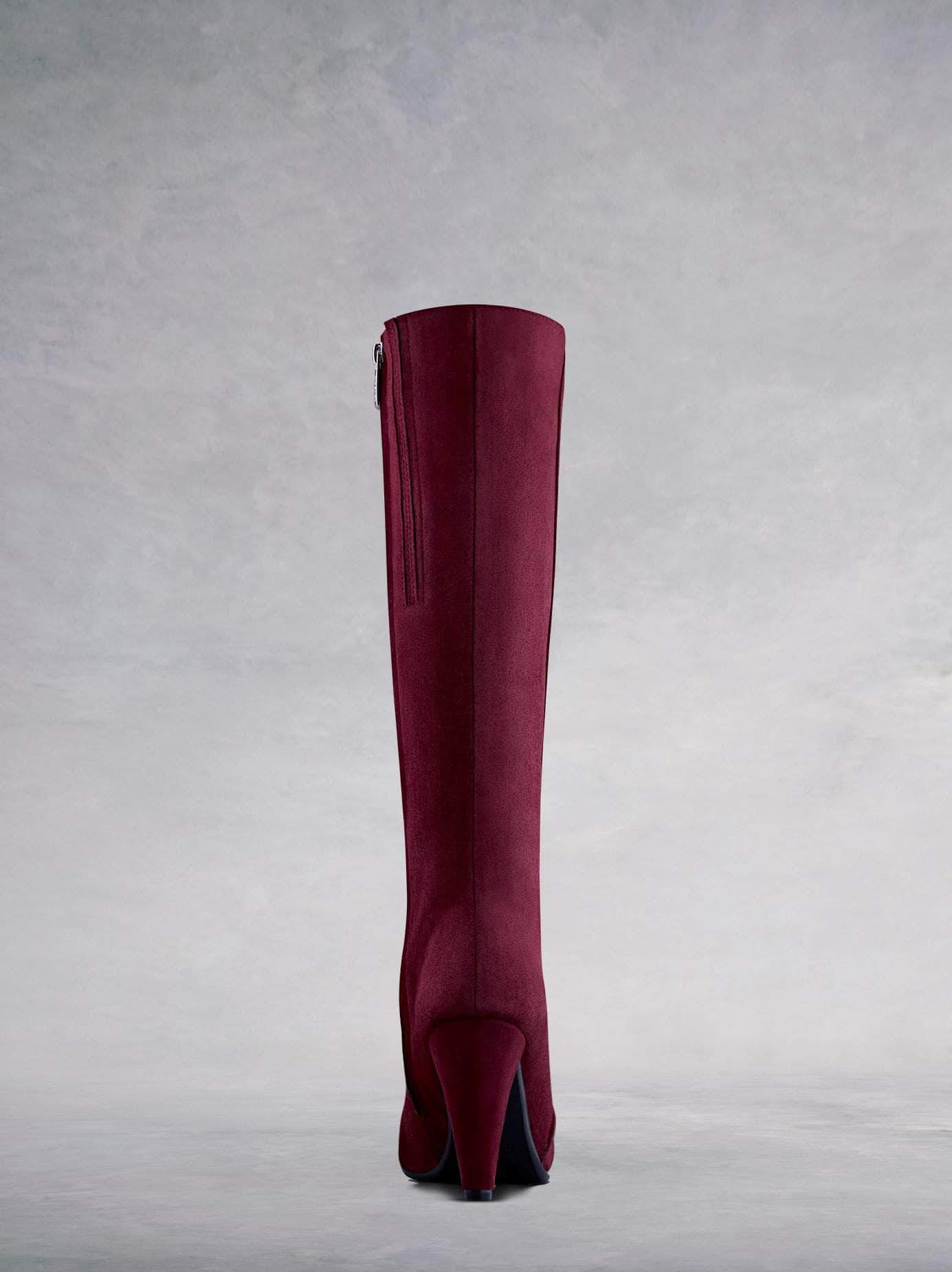 Wynter is made from luxury raspberry suede and features an on trend cone heel that gives a flattering silhouette.