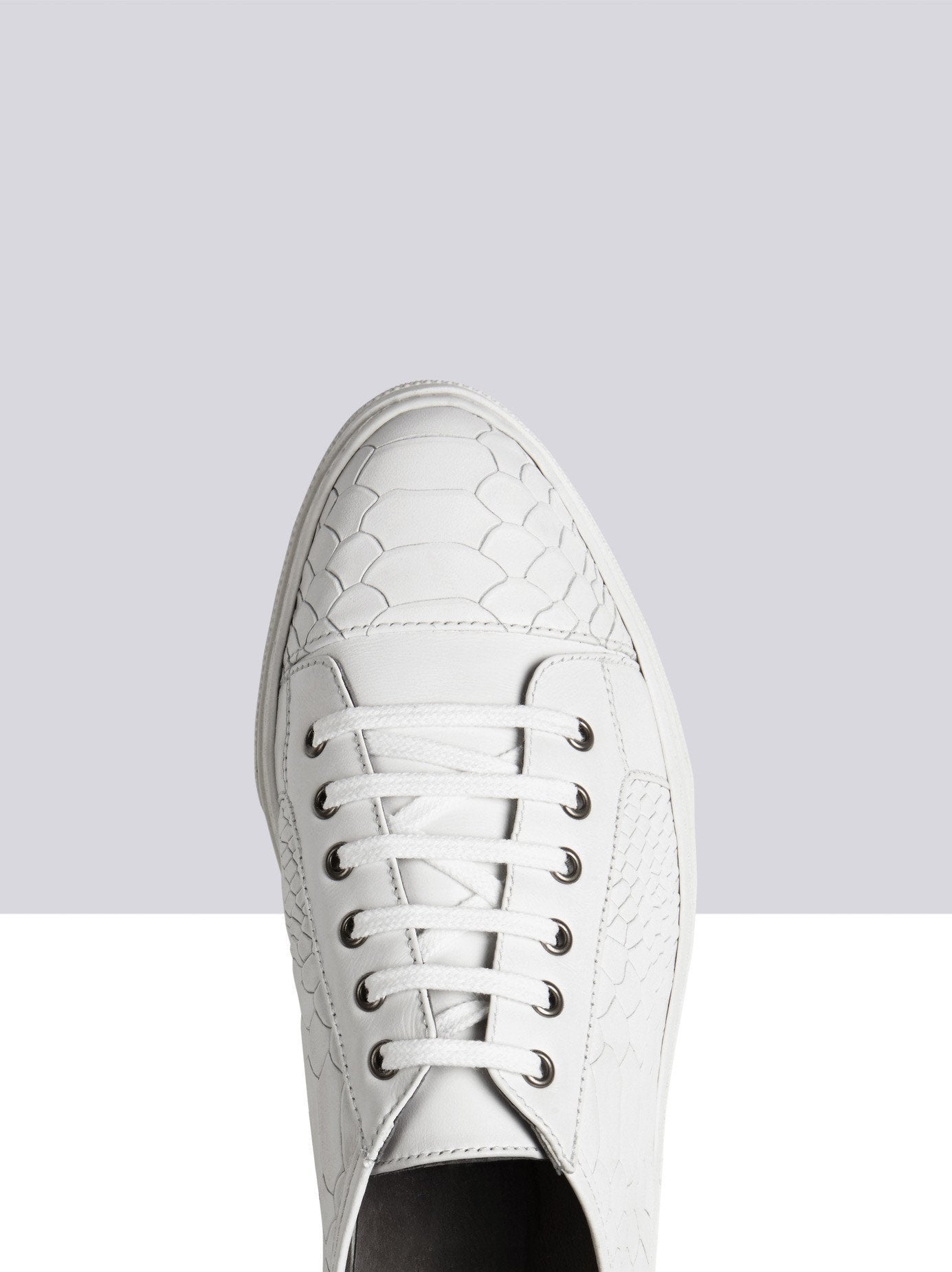 Nimbus - White Snake Embossed Leather
