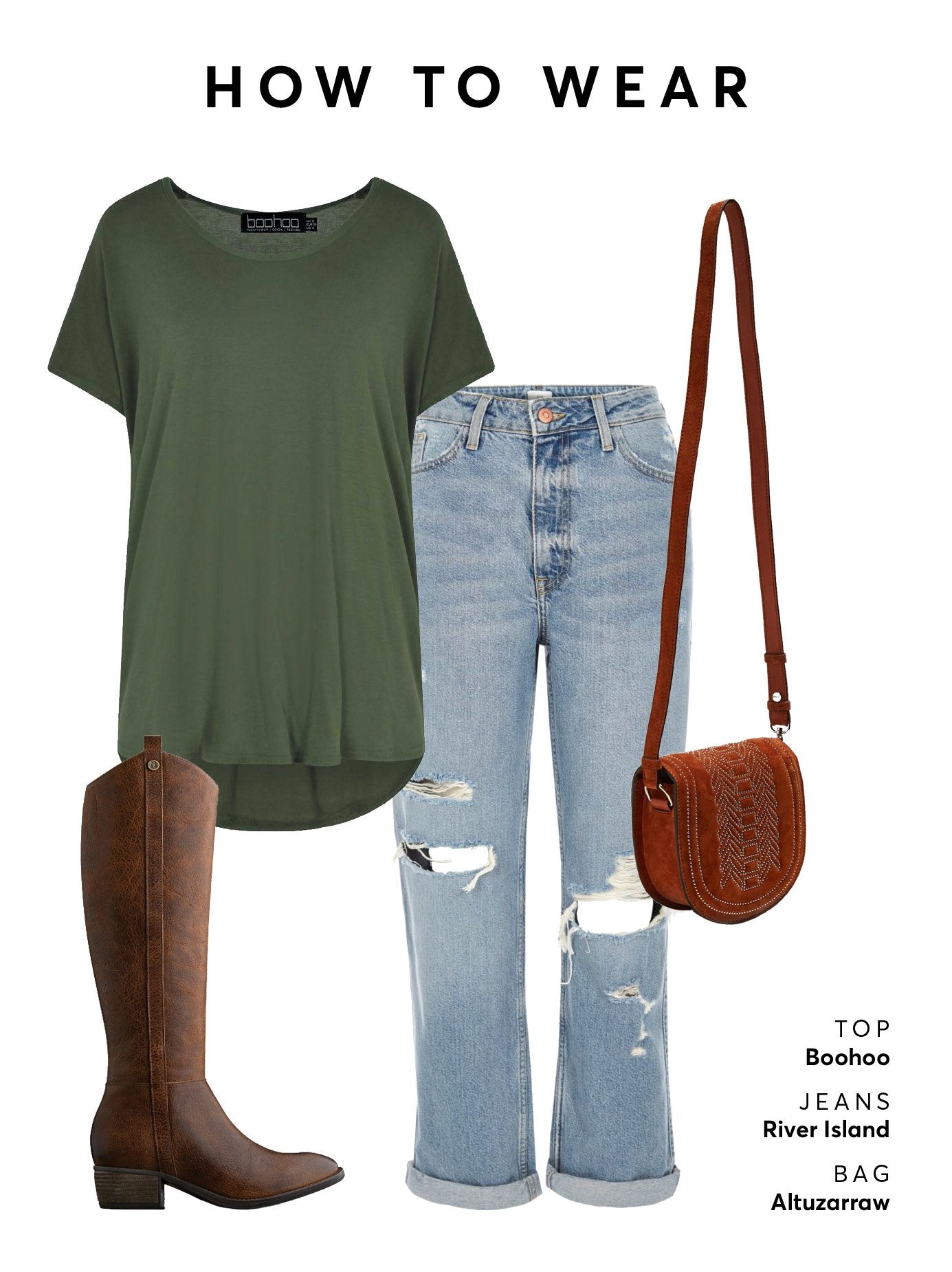 Wear with denim jeans a casual top and a cross-over bag for a chic look.