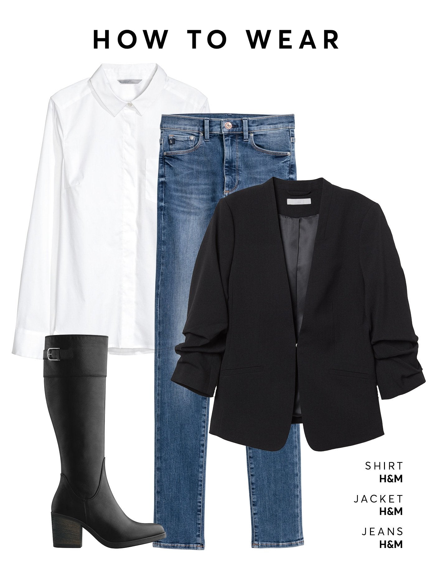 Wear with denim jeans, a white shirt and blazer.
