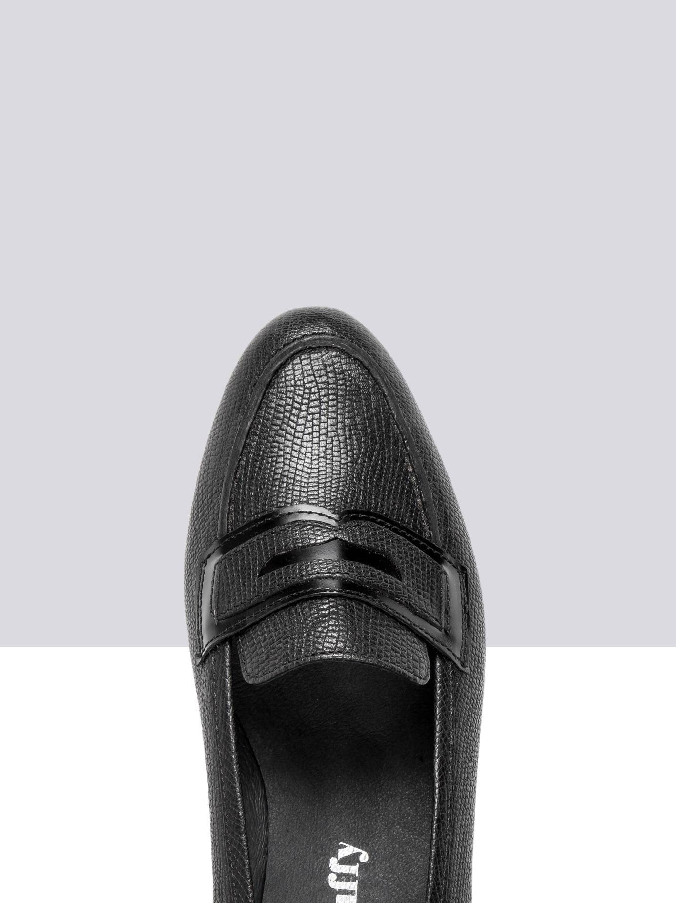 Totto - Black Lizard Embossed Leather