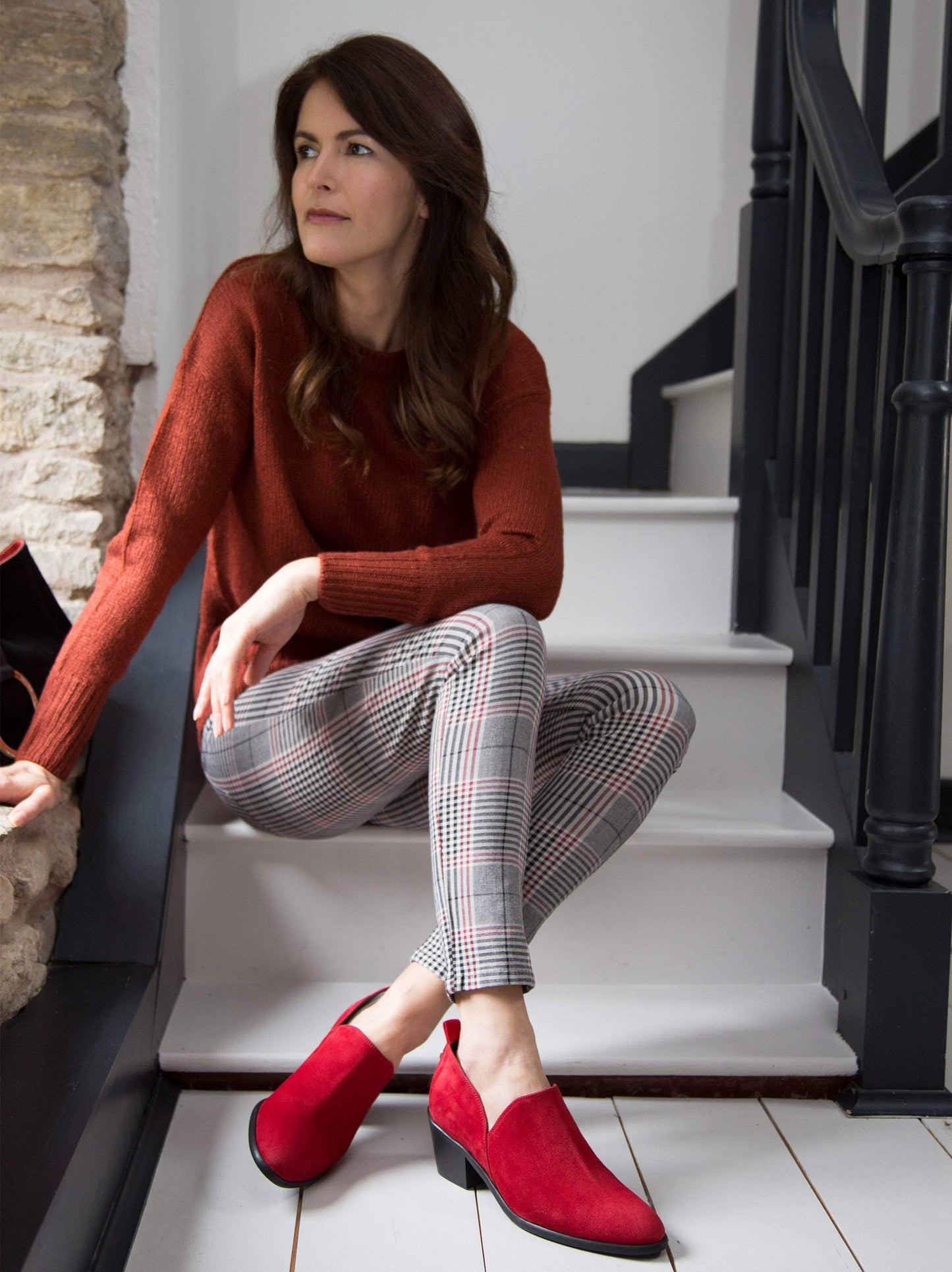 This red suede shoe bootie is perfect for stylish workwear.