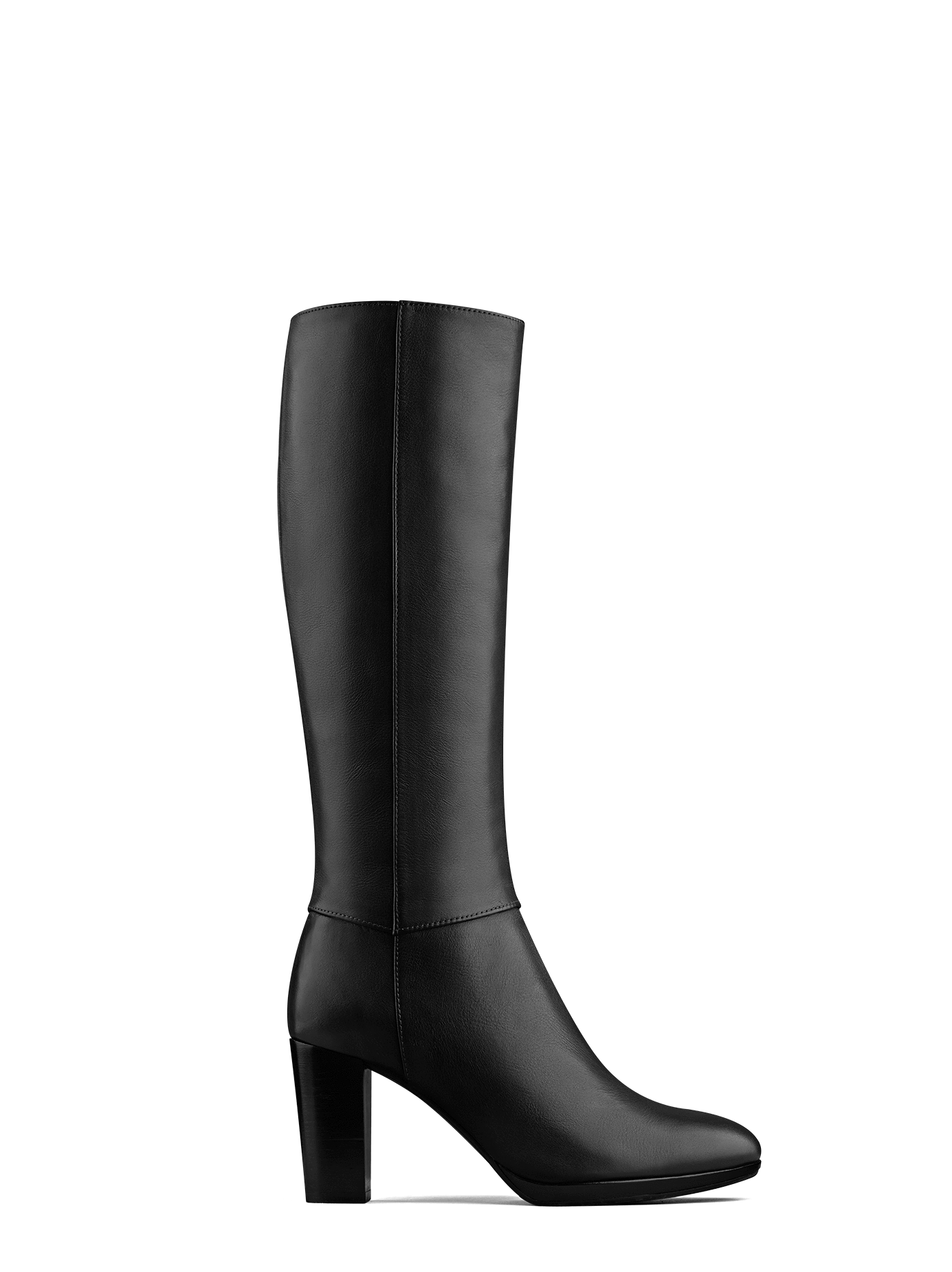 Belmore is our chic sophisticated black leather platform knee high boot.