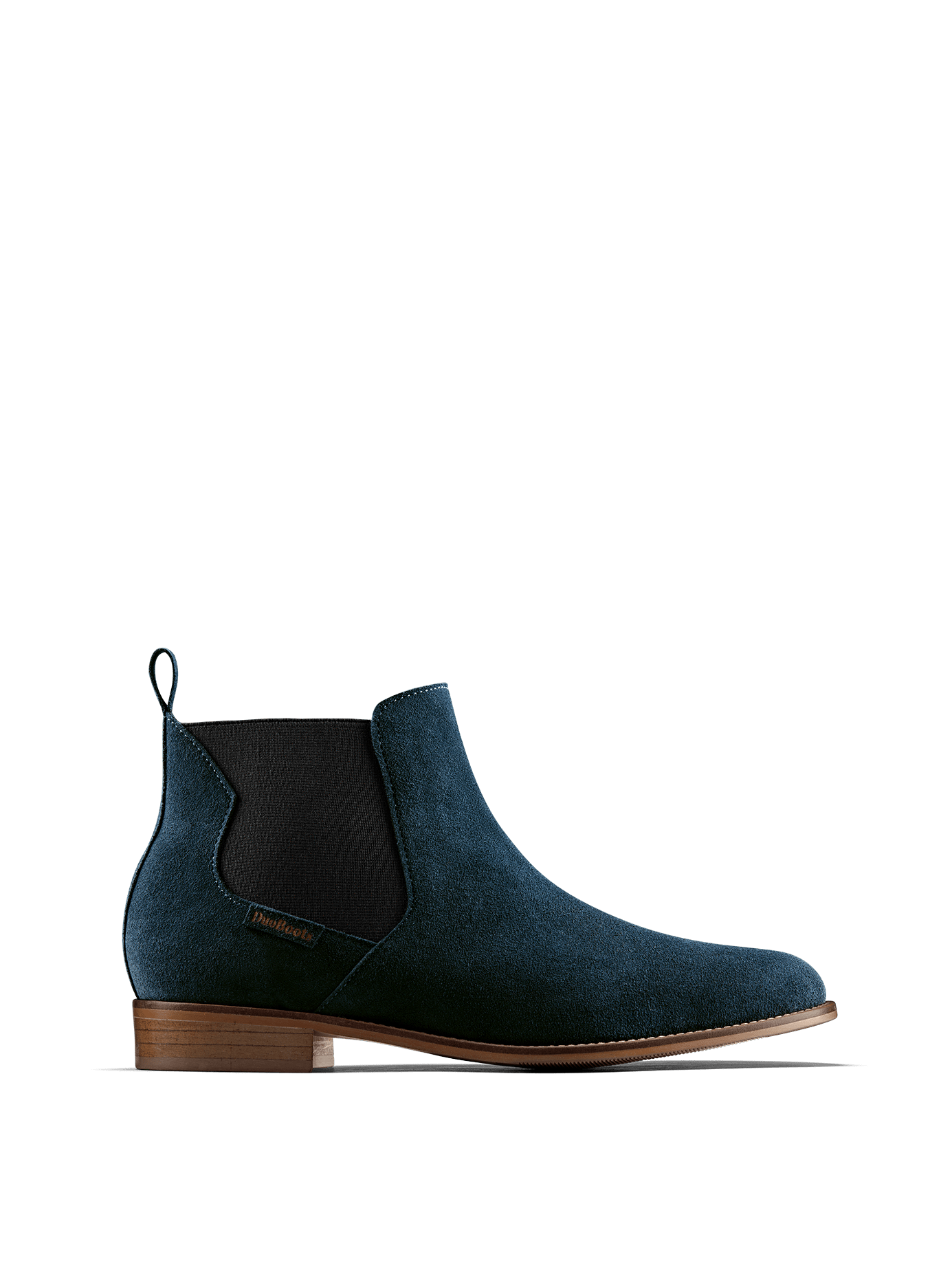 Berkley, our petrol blue Chelsea boot with a contemporary shaped elastic panel.