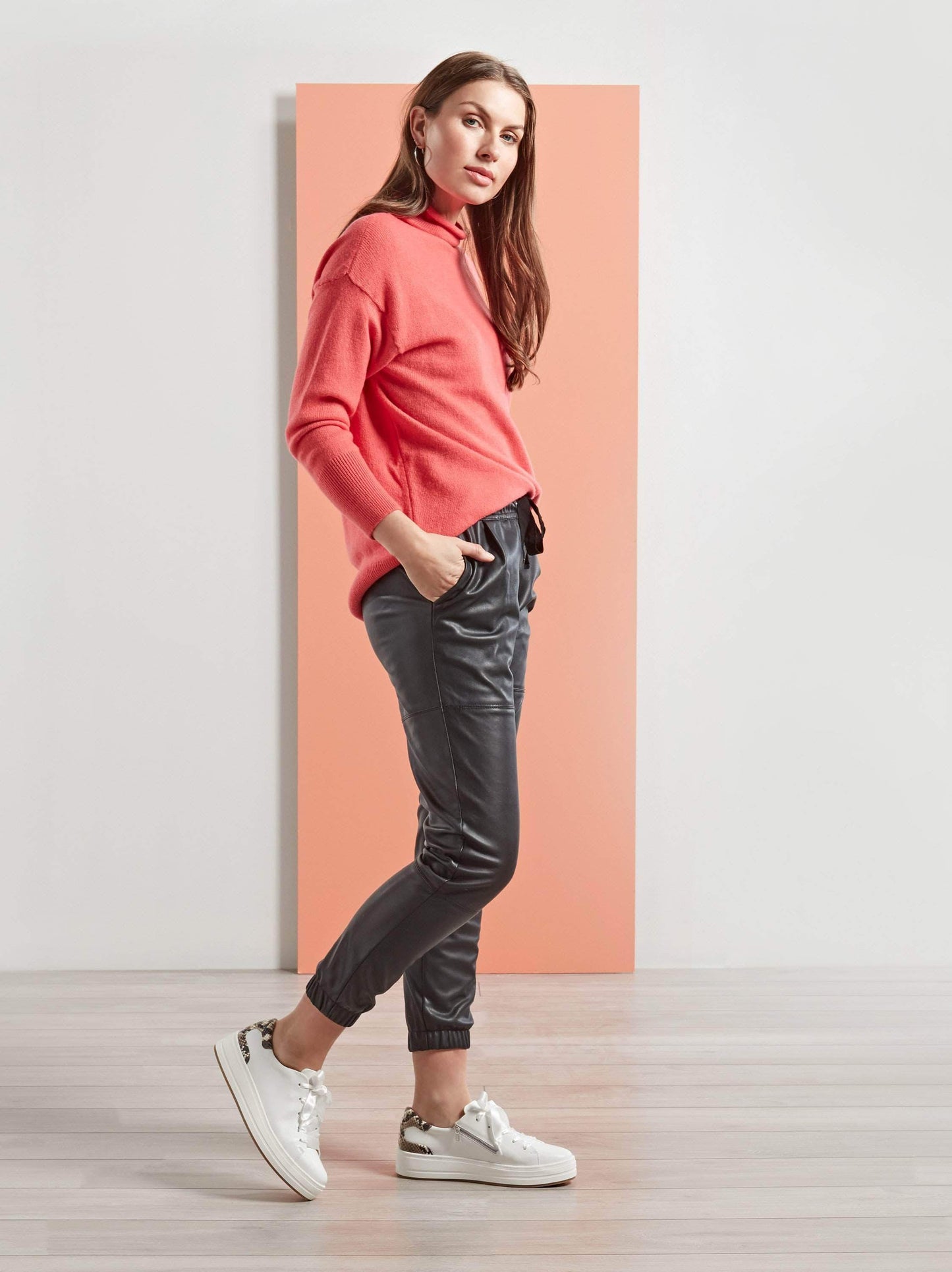 Churston, a stylish white flatform with snake print detail and ribbon laces.