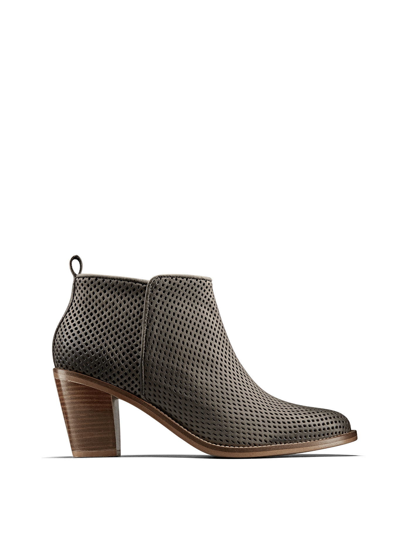 Corsley, a leather boot with a Cuban heel, clean lines and perforation design.