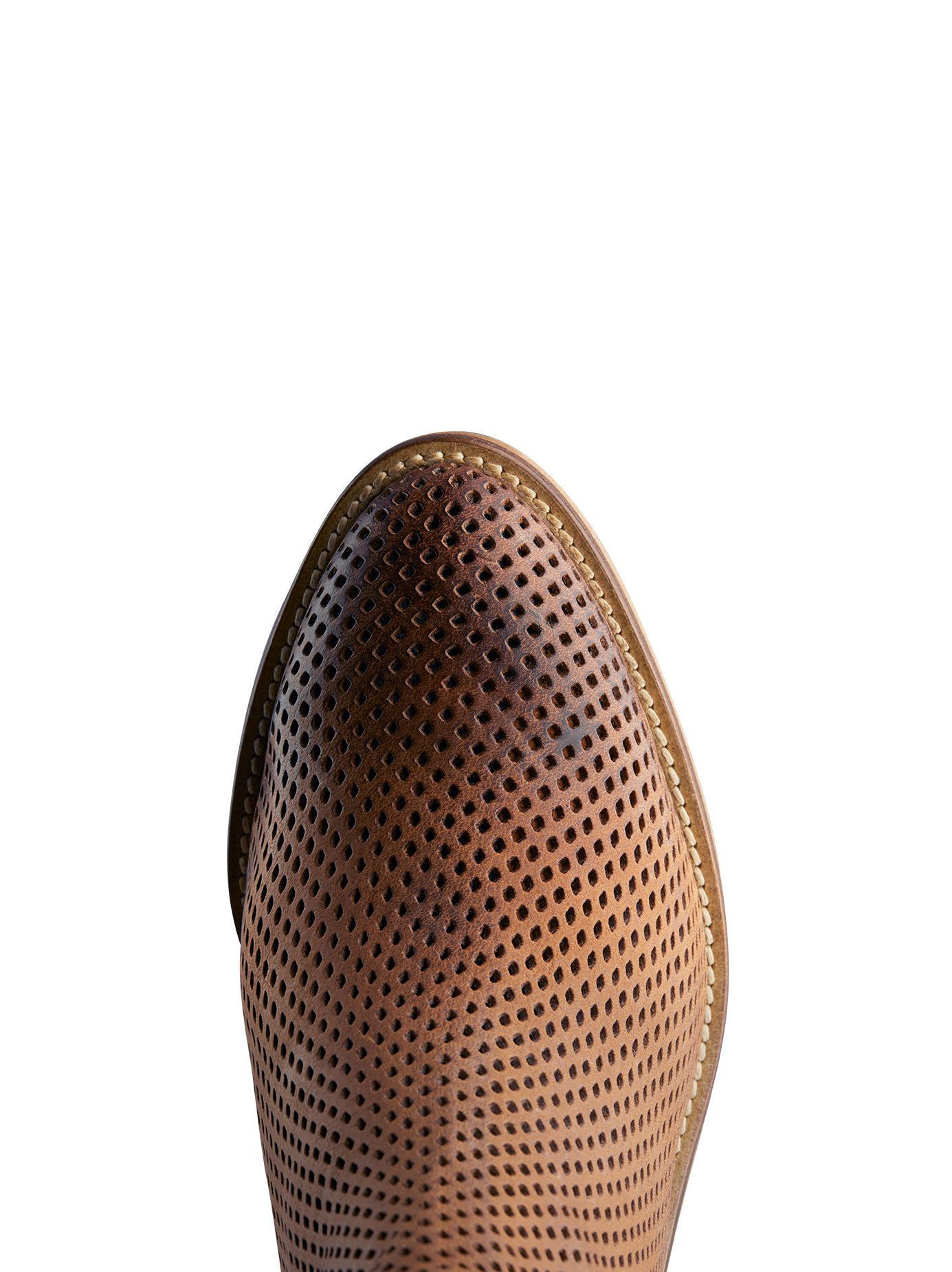 The Corsley ankle boot has a perforation design across the leather nubuck upper.