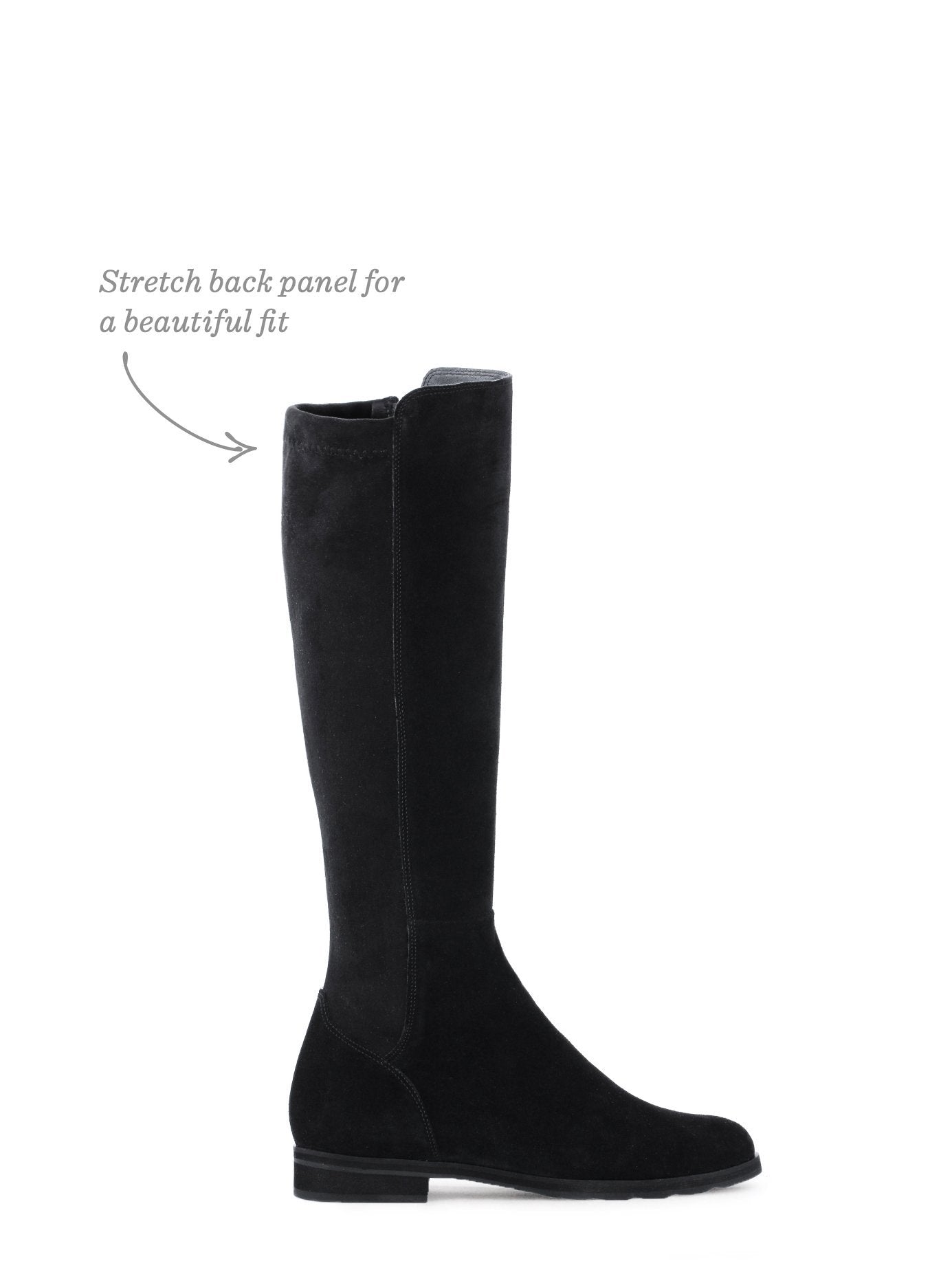 Crest - Black Suede & Stretch Fabric