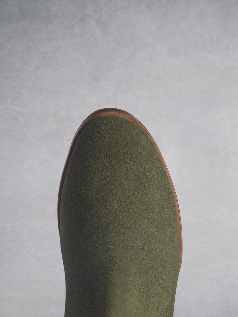 The Darwin in khaki has a comfortable round toe and a crepe look sole.
