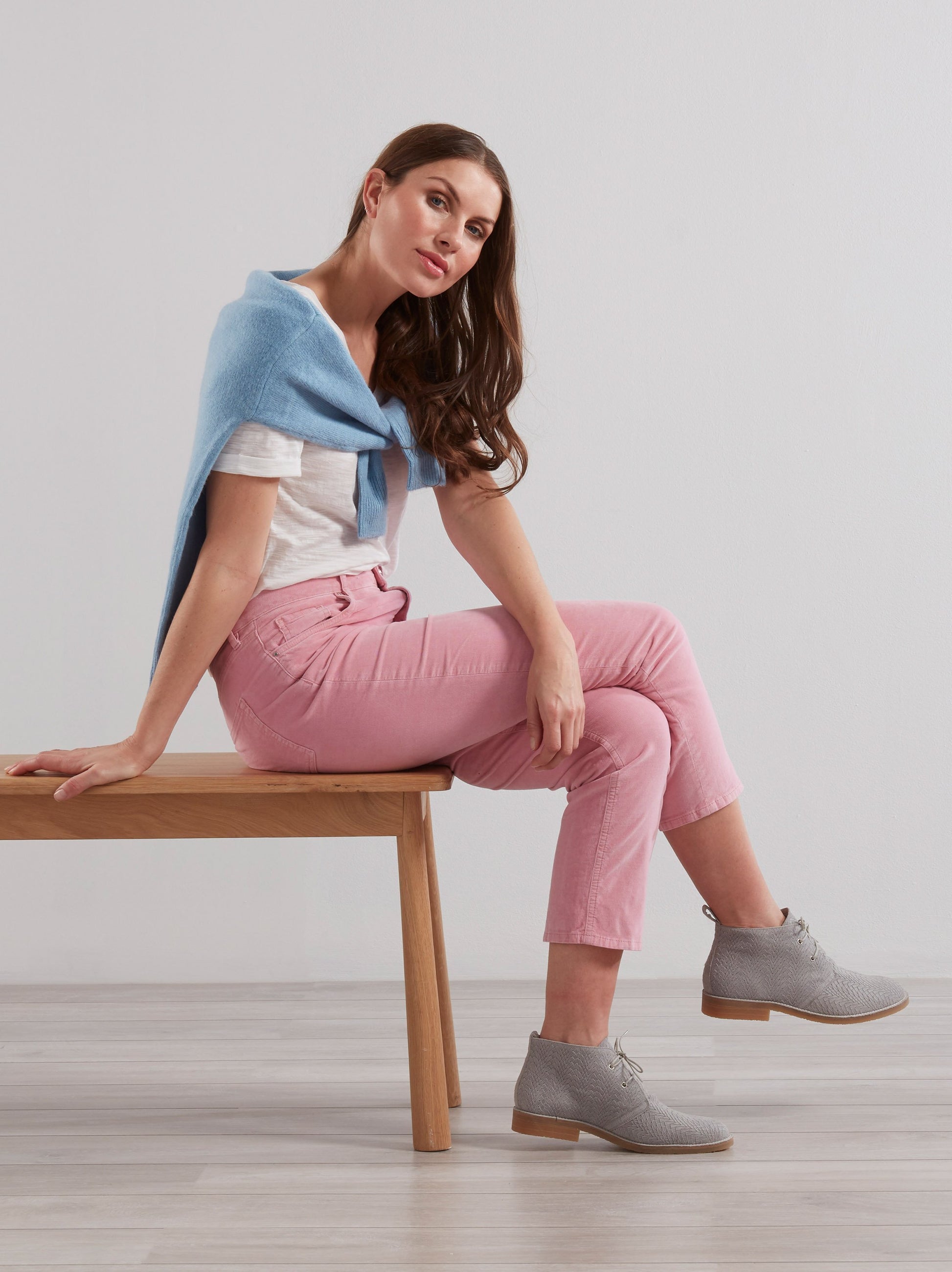 Delmore, a versatile desert boot with a low heel, sock padding for extra comfort.