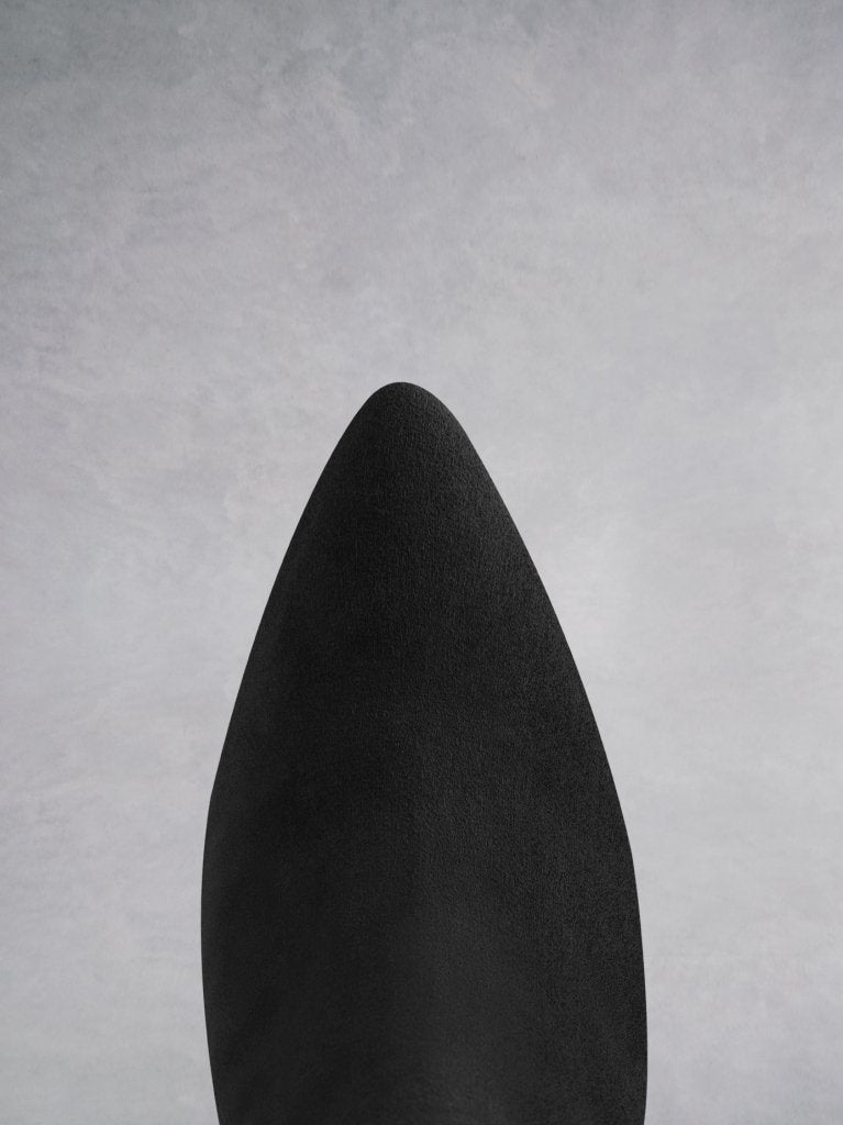 The Fernworth features an elegant black suede pointed toe. 