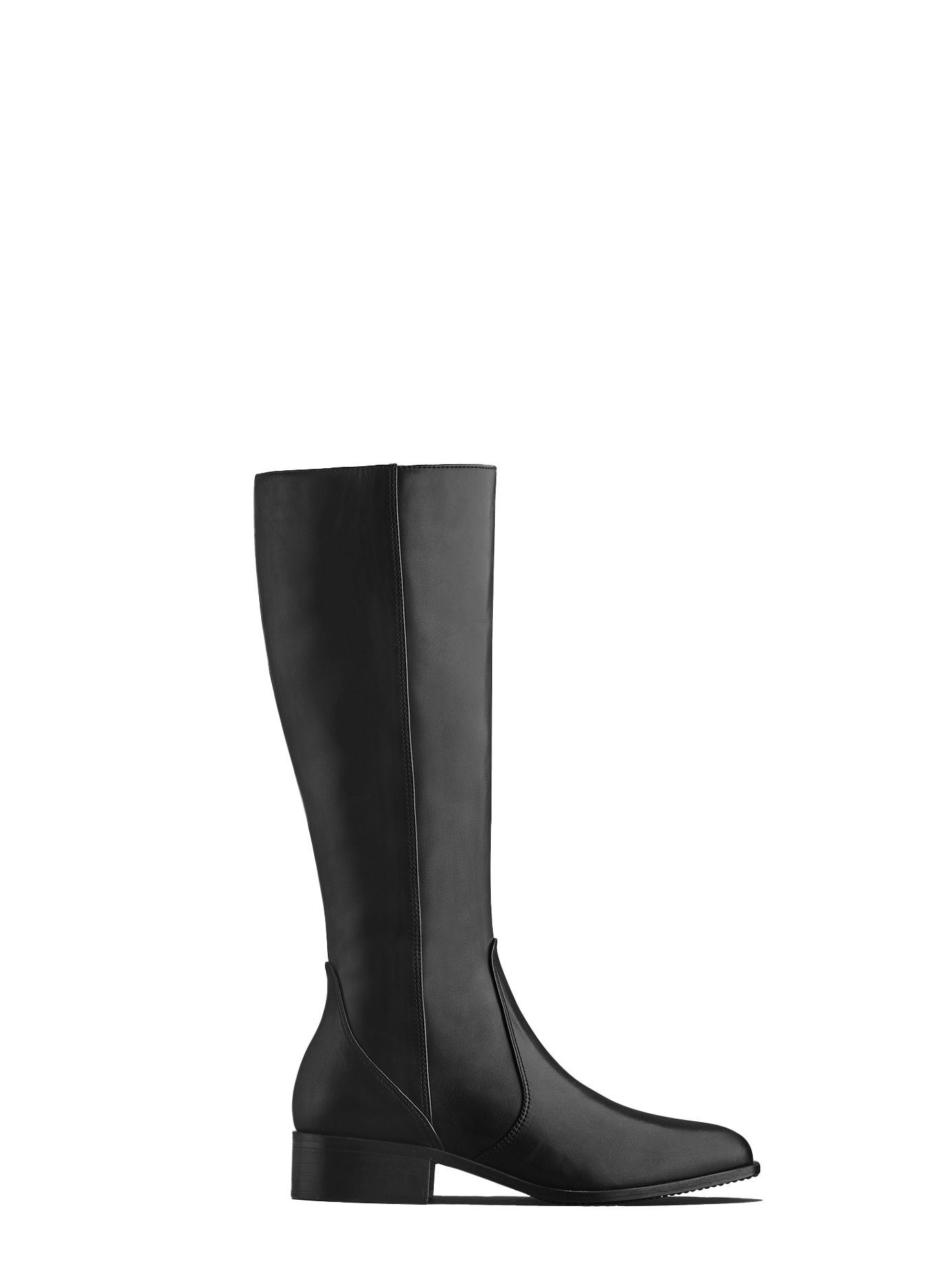 Haltham - a classically designed flat riding boot in black leather. 