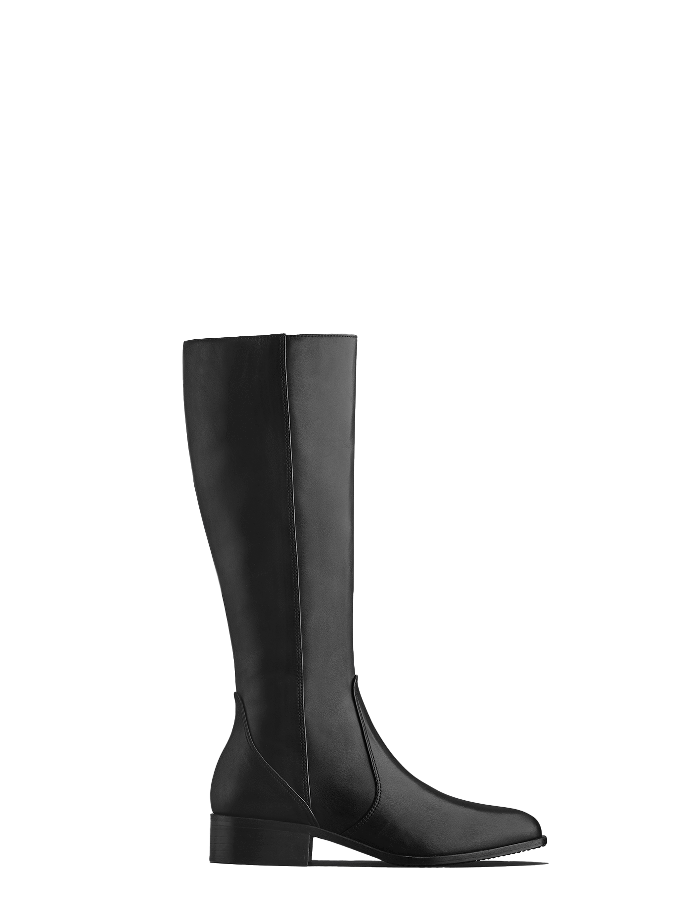 Haltham - a classically designed flat riding boot in black leather. 