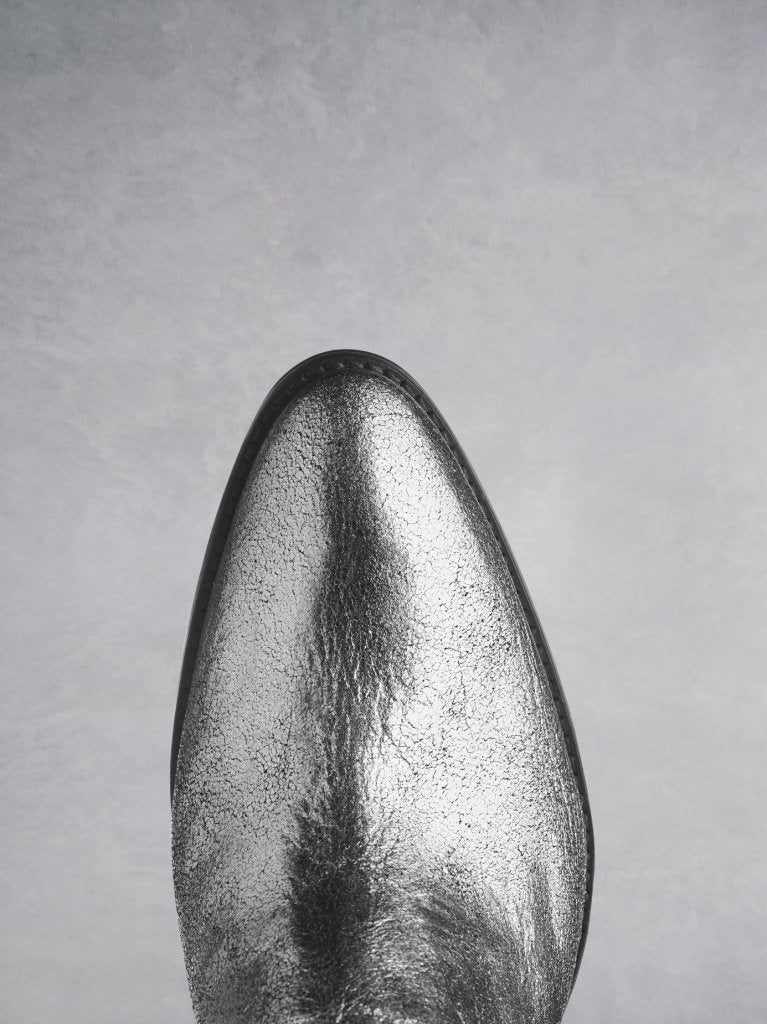 Hockley Silver Leather; a stylish almond shaped toe complements the Cuban heel shape. 