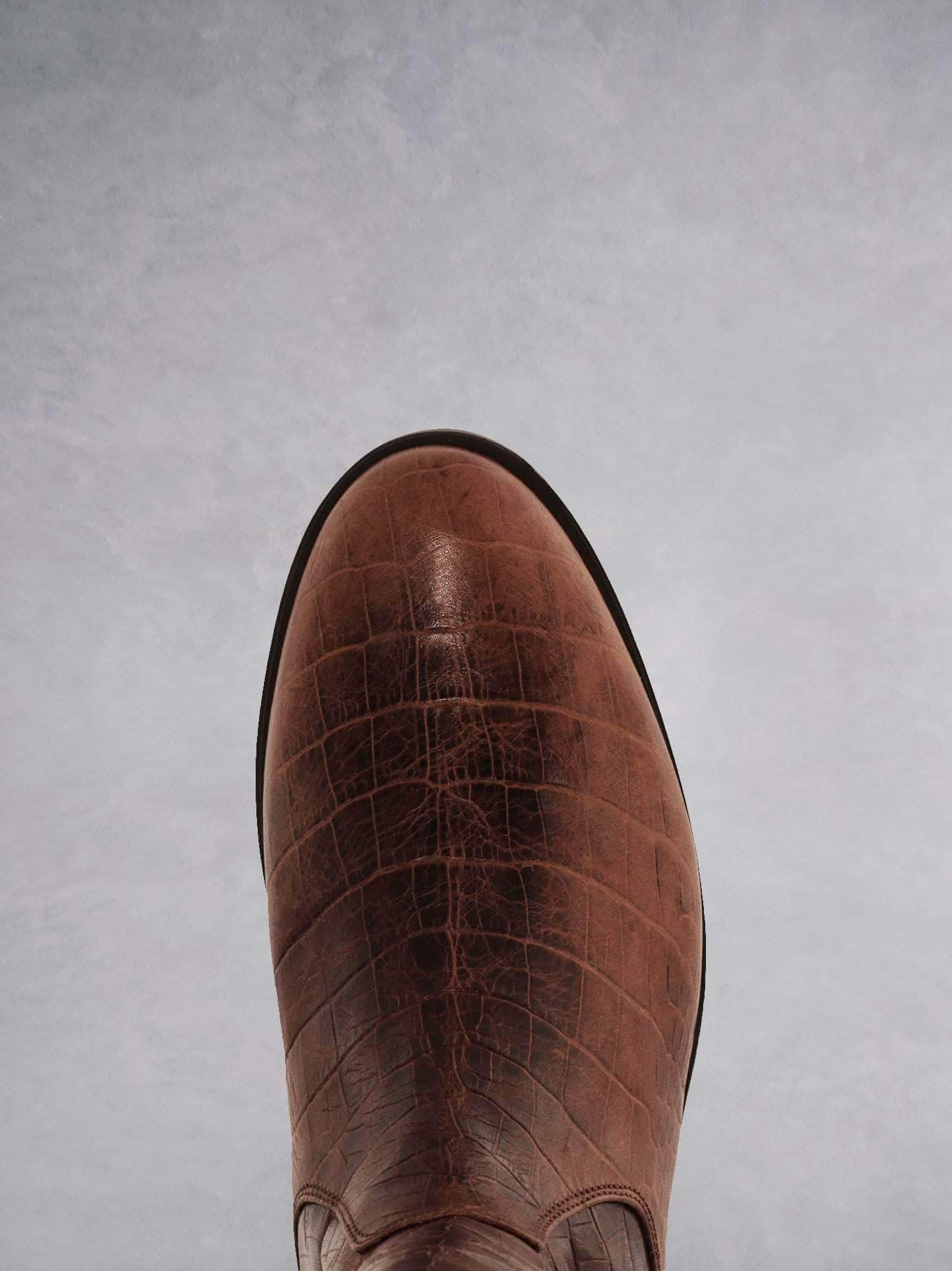 Huntsman - Brown Mock Croc Leather