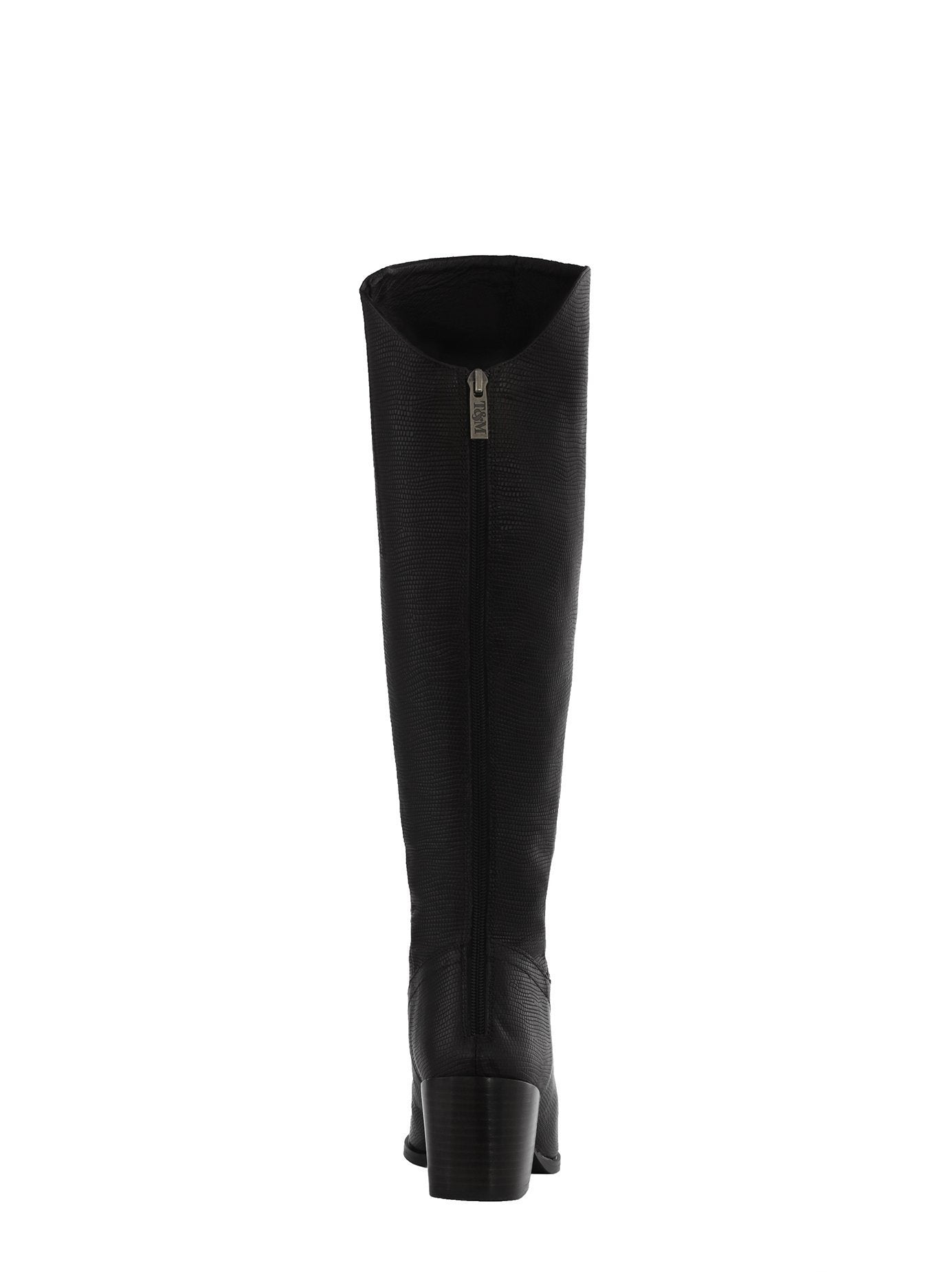 Huxley - Black Lizard Embossed Leather