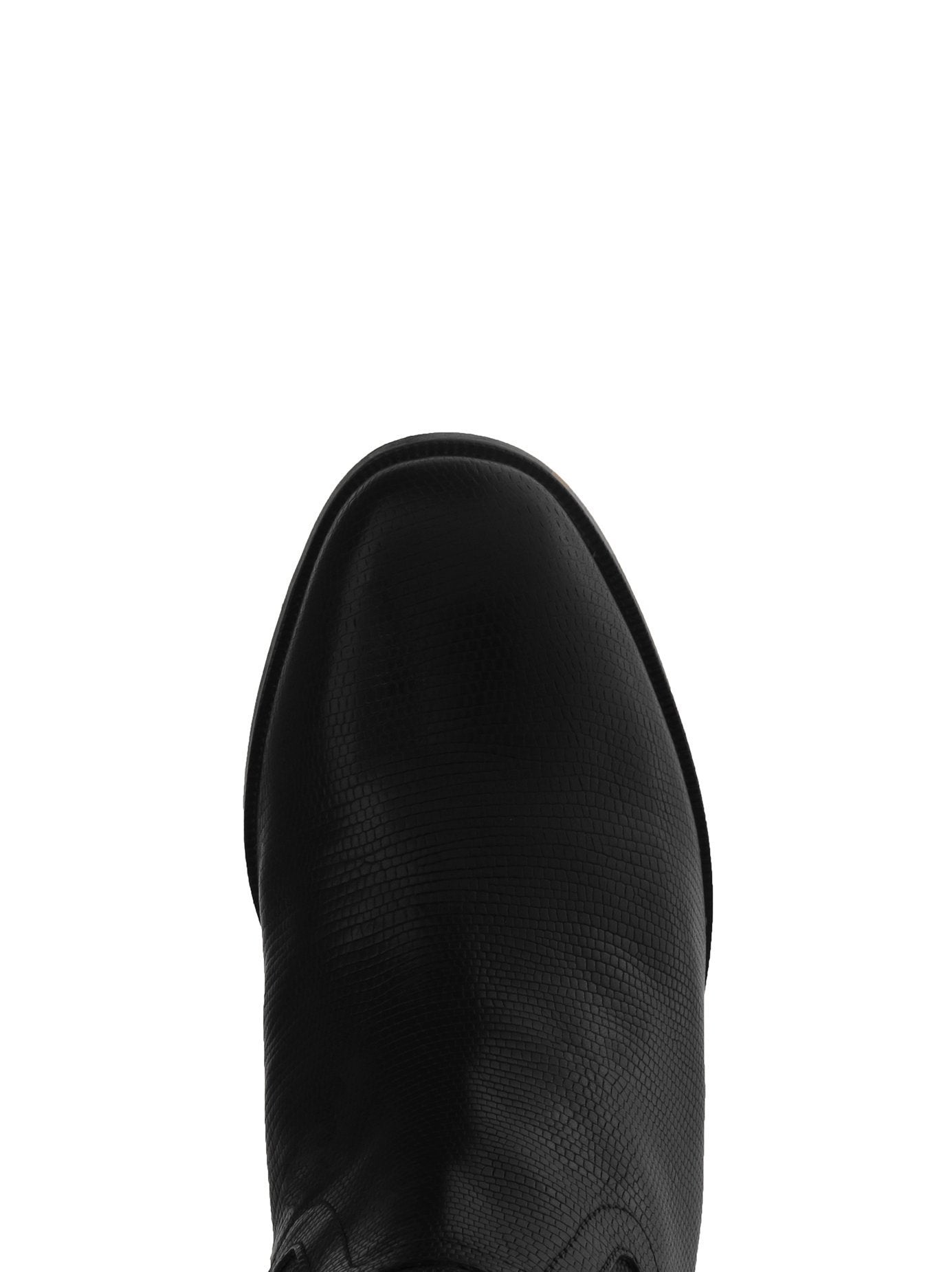 Huxley - Black Lizard Embossed Leather
