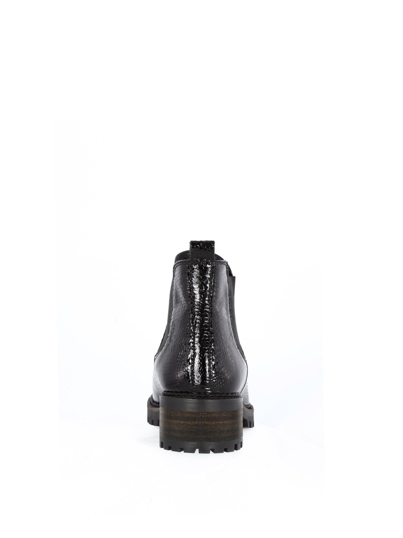 Ianthe - Black Lizard Embossed Patent Leather