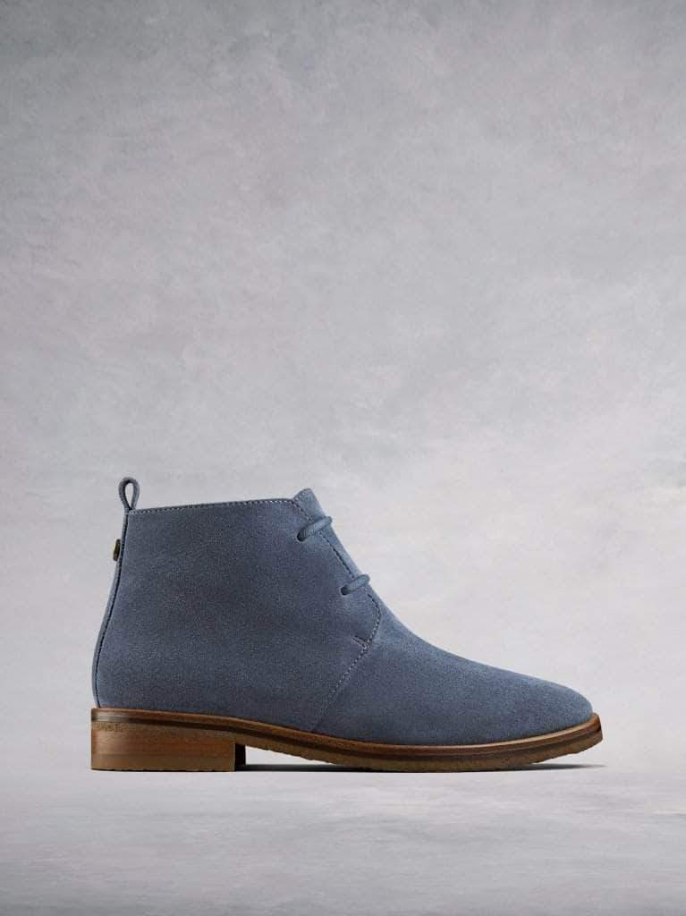 Juliete - an everyday blue suede lace-up desert boot. 