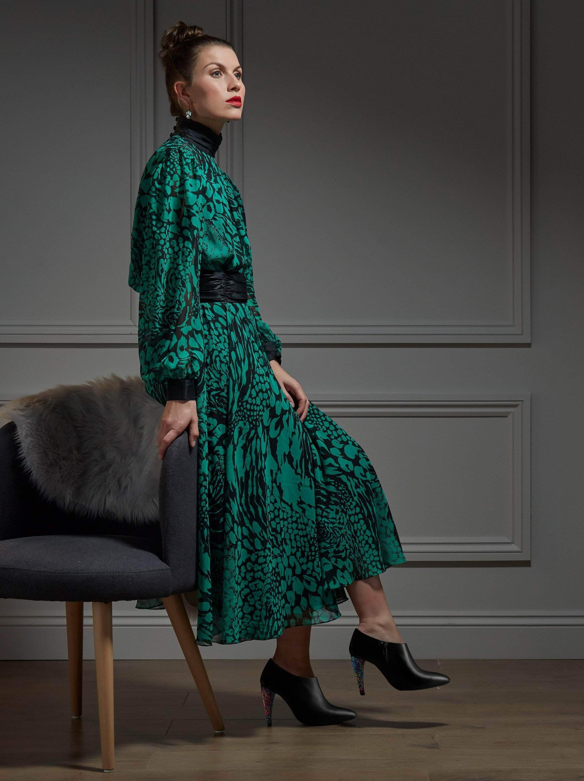Elevate your party outfit with Kingsmead's eye-catching patterned heel.