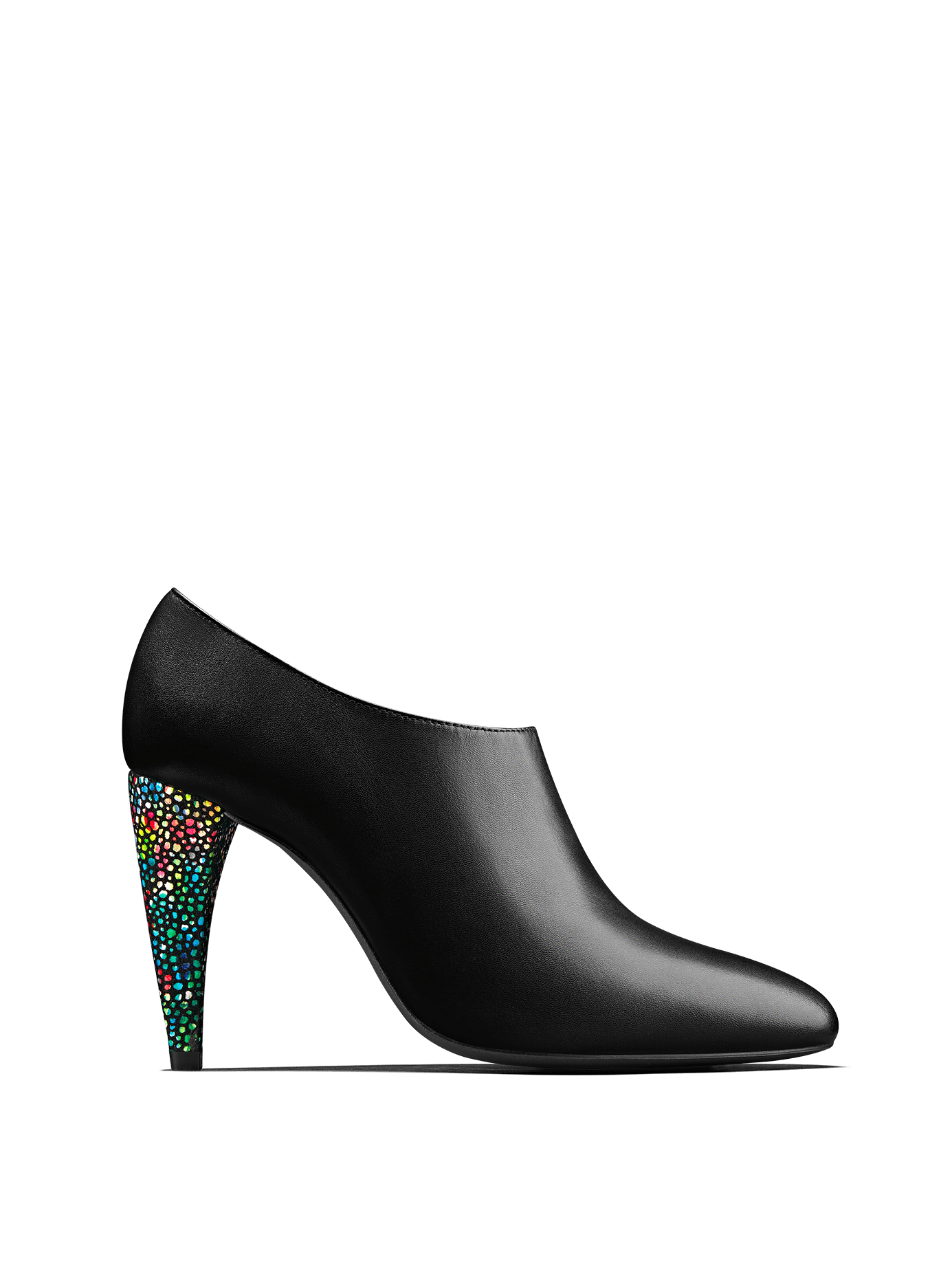Kingsmead - an elegant shoe bootie with a flattering cut and coloured heel. 