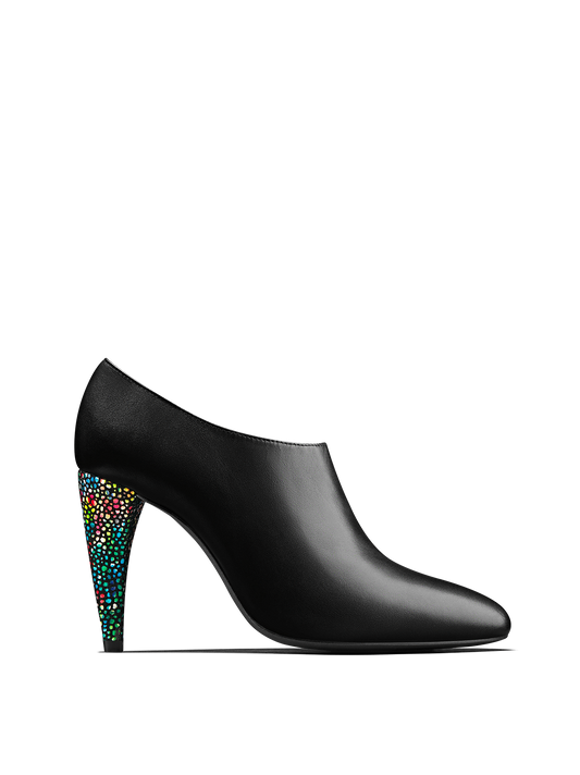 Kingsmead - an elegant shoe bootie with a flattering cut and coloured heel. 