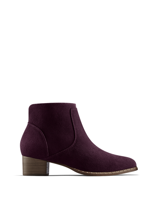 Ludlow, our versatile everyday purple suede ankle boot with stud detail.