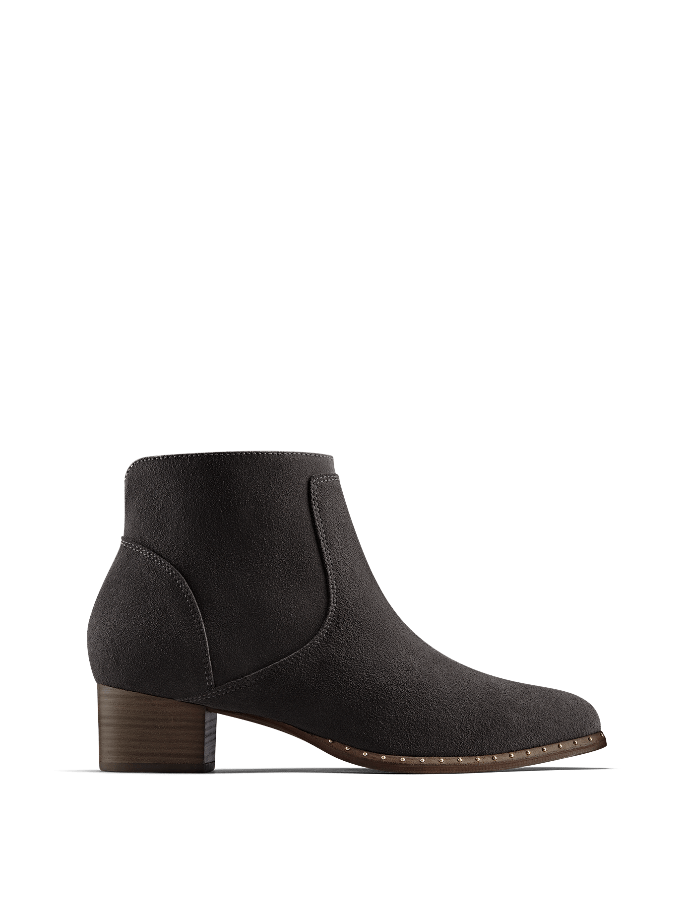 Ludlow, our versatile everyday grey suede ankle boot with stud detailing. 