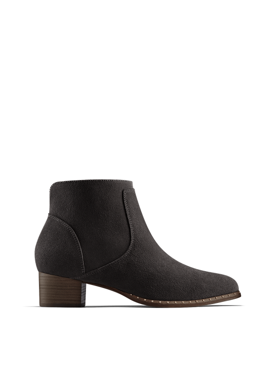 Ludlow, our versatile everyday grey suede ankle boot with stud detailing. 