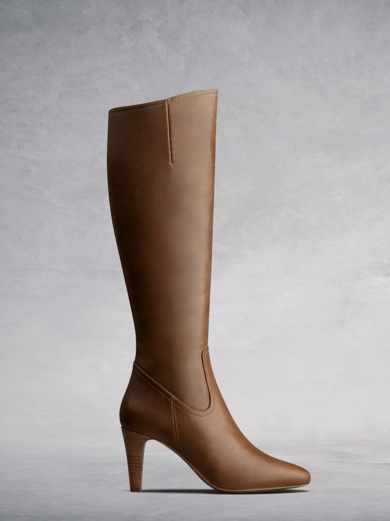 The Luxor, a versatile and timeless high heeled tan leather boot.