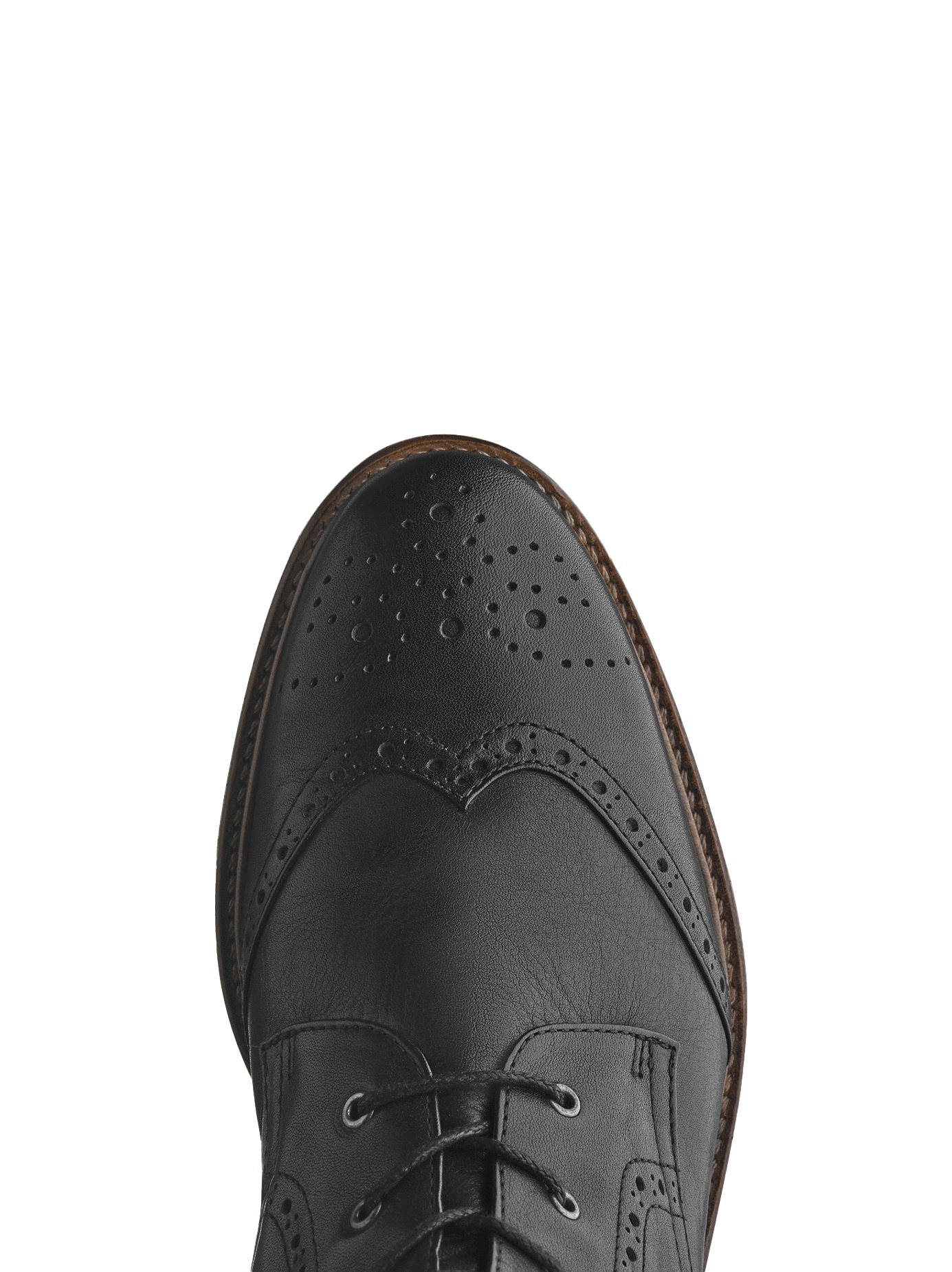 With stylish black leather brogue detailing over the classic round toe shape. 