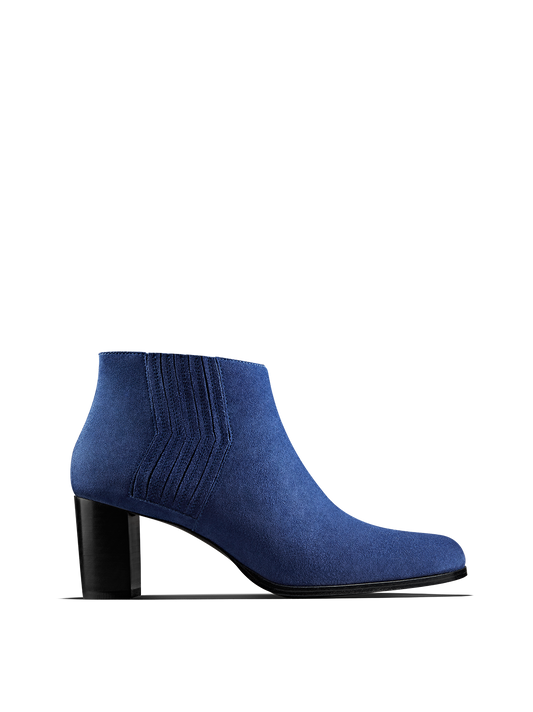 Miller in colbalt blue suede, our statement ankle boot with zig-zag detailing. 