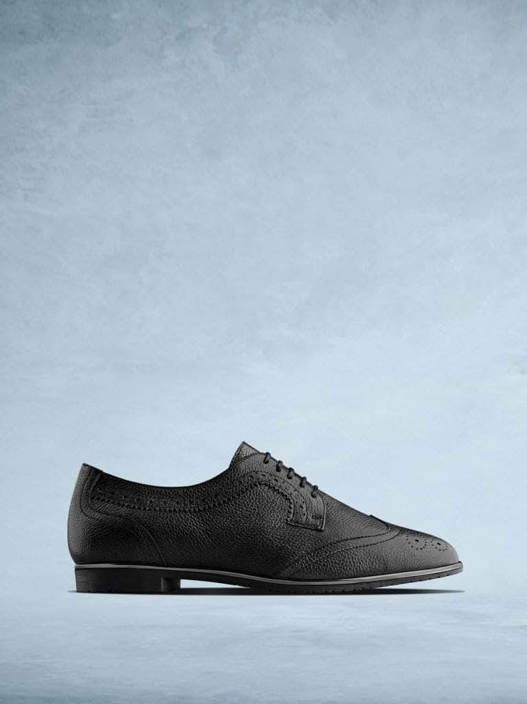 Mullion is our stylish lace-up brogue shoe, cut from smart black leather.