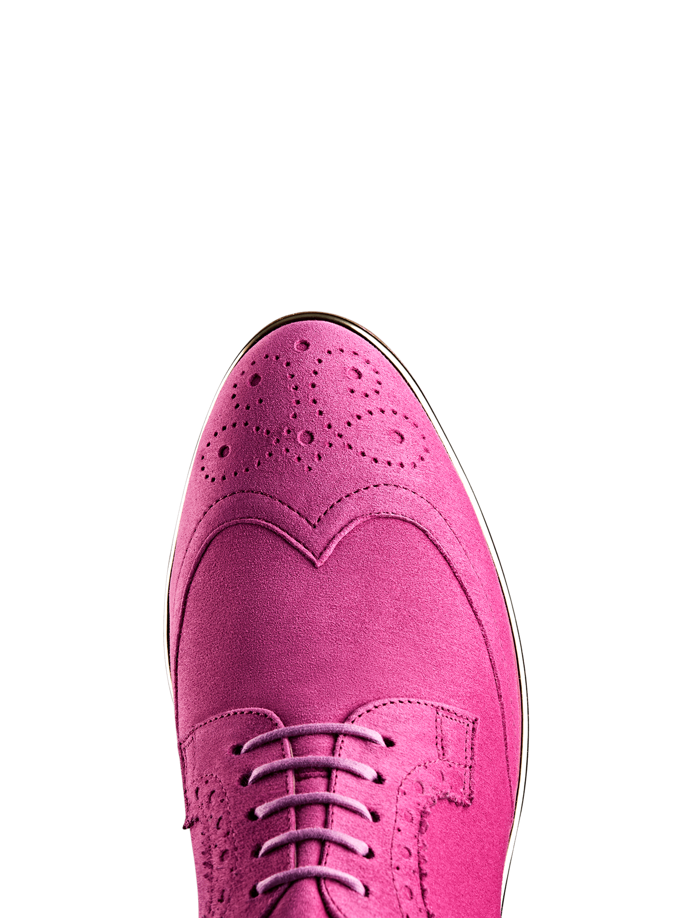 Mullion, a stylish brogue has a flattering almond toe shape and metallic trim.