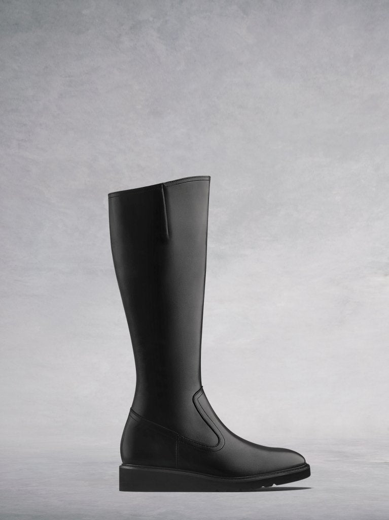 The Musgrave, the everyday comfortable flat black knee high leather boot.