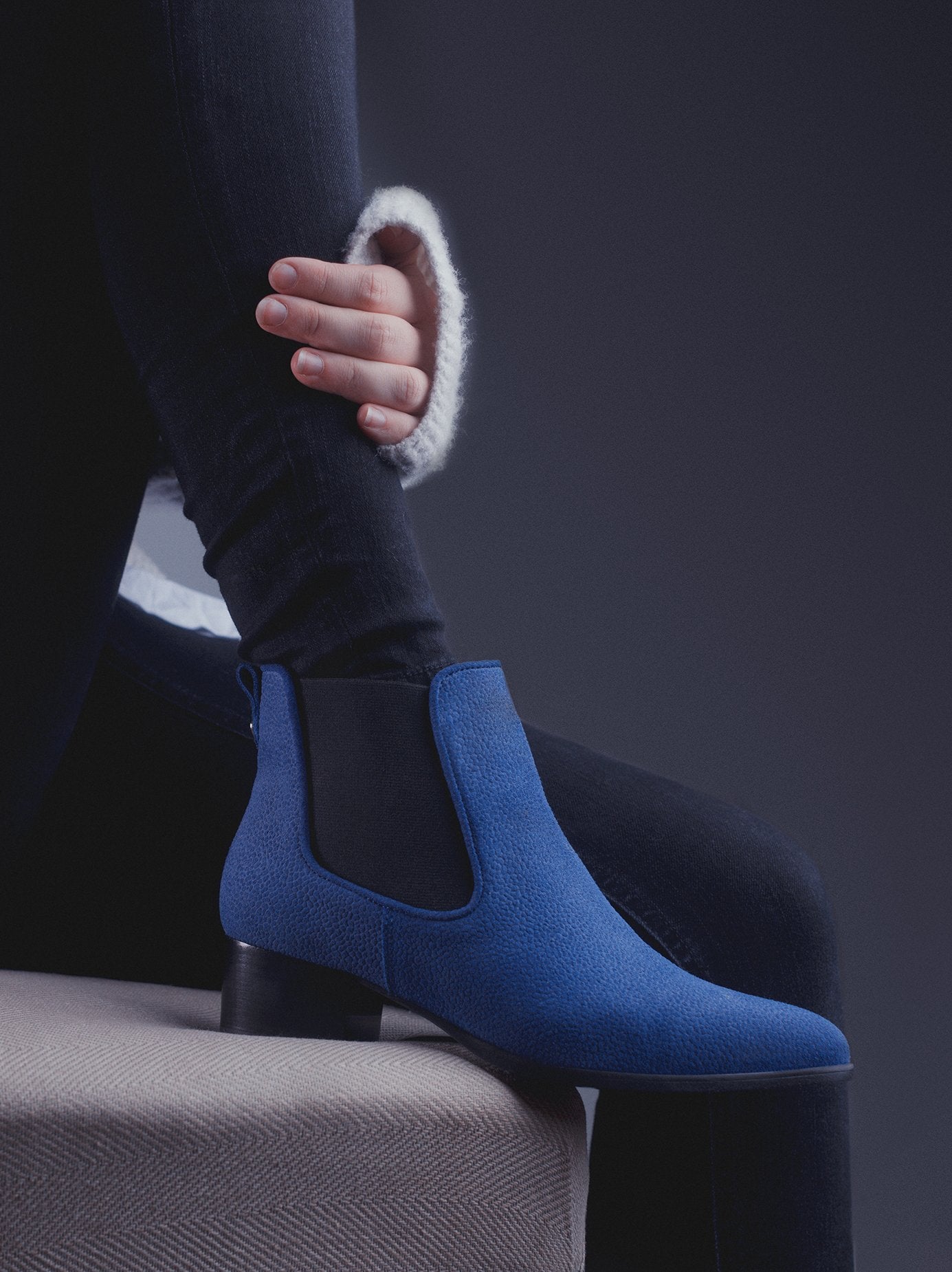 Pixie - Blue Embossed Suede