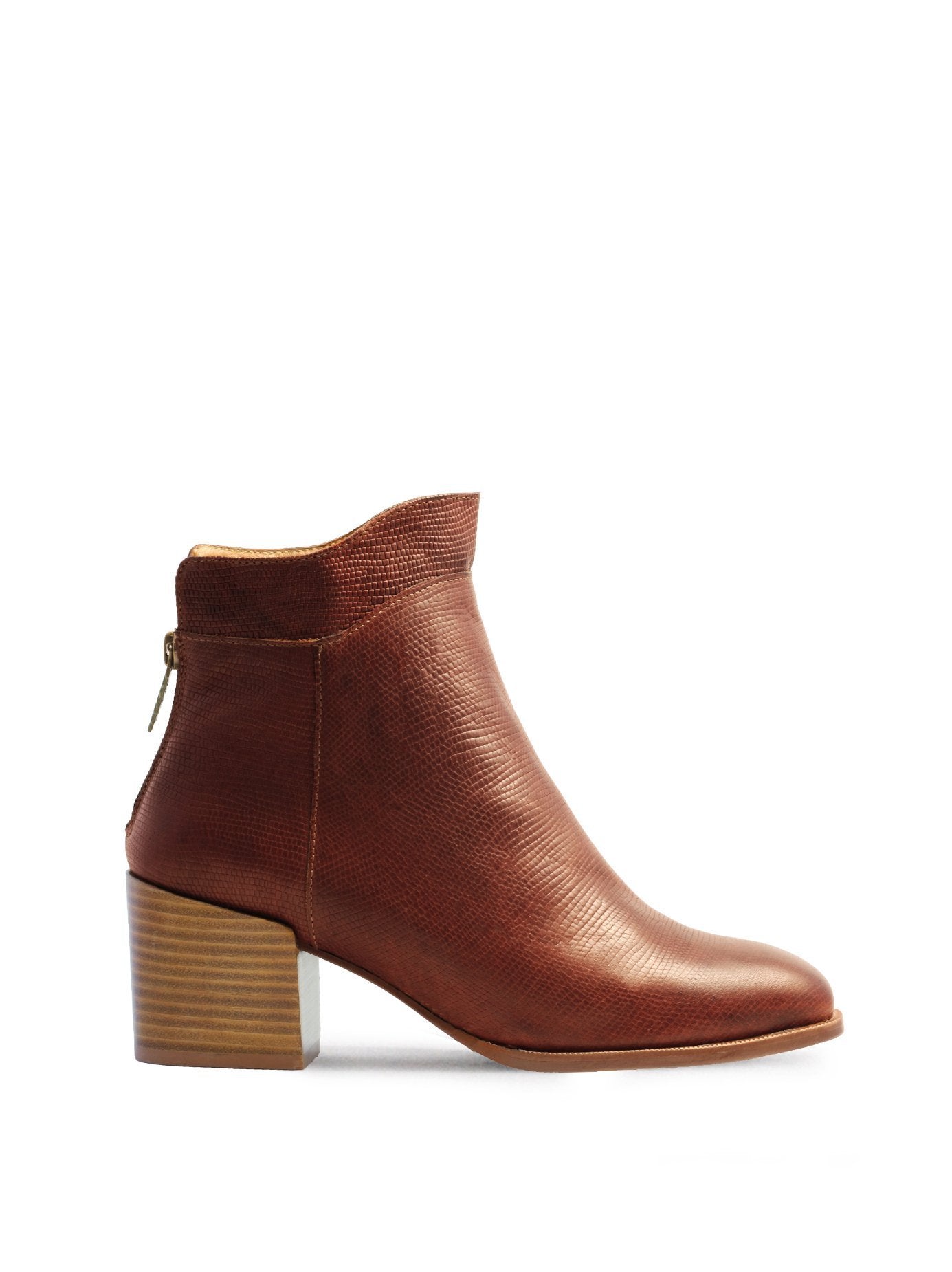 Quebec - Tan Lizard Embossed Leather