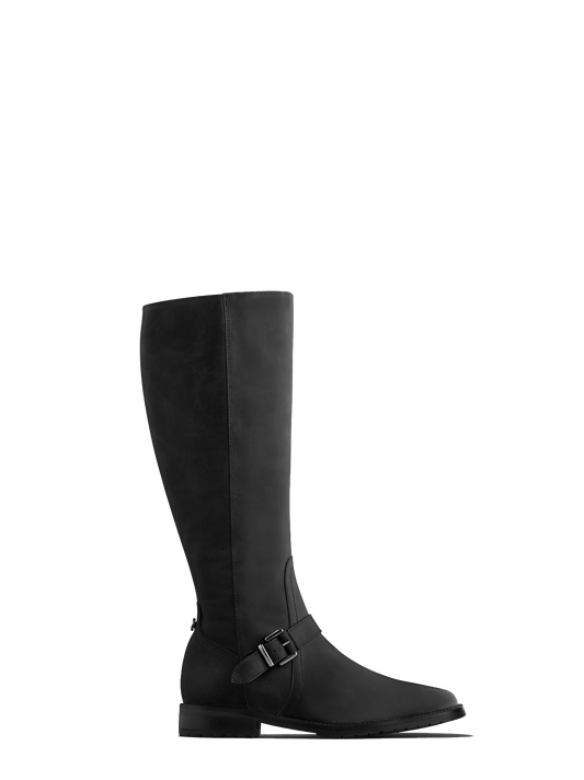 Sherwood - the ultimate knee high black leather biker style boot. 
