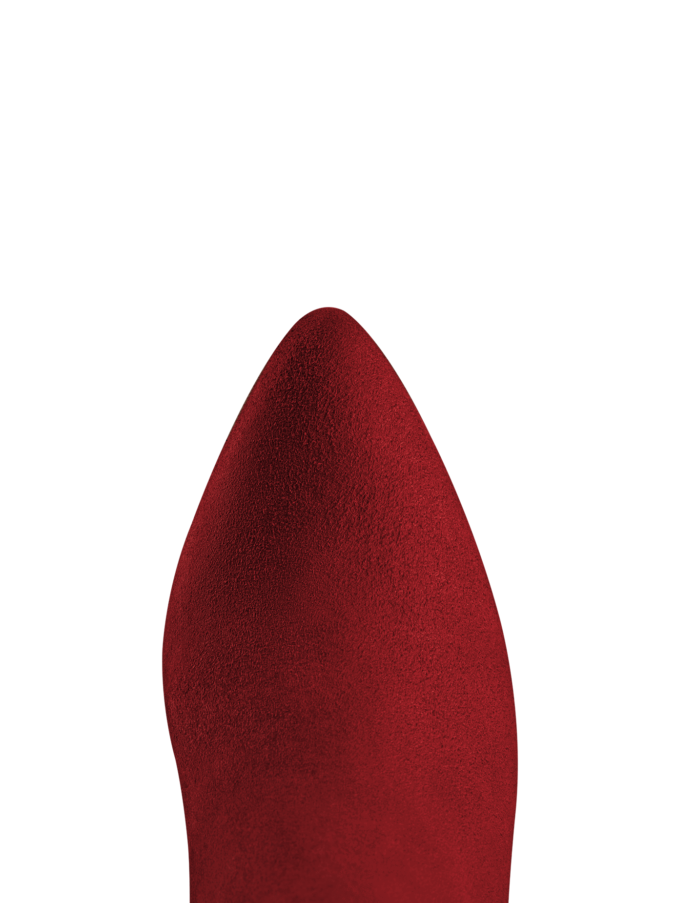 Somerton in red has a pointed toe and elastic side stretch panel with piped edging.