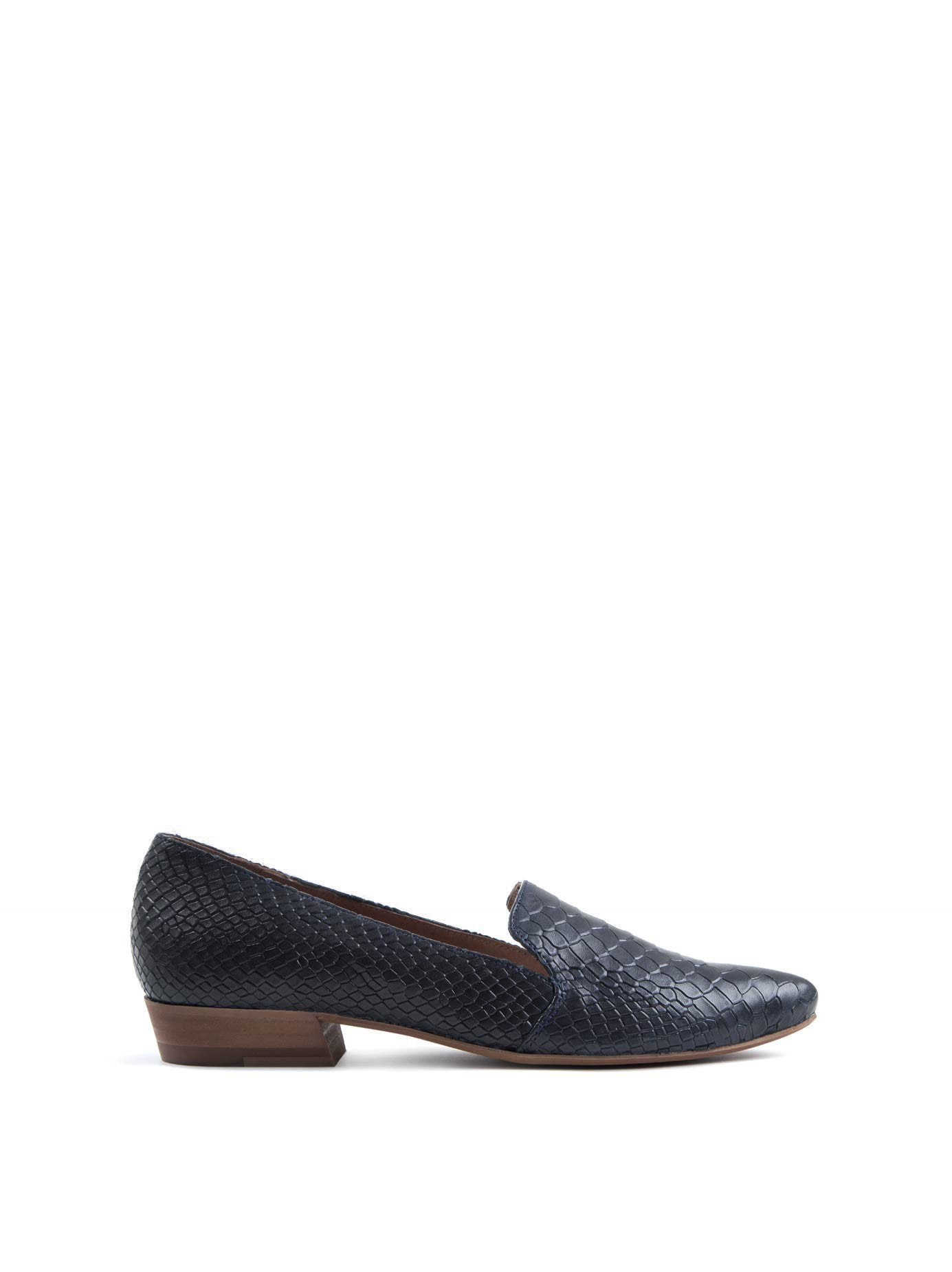 Cobra - Navy Snake Embossed Leather