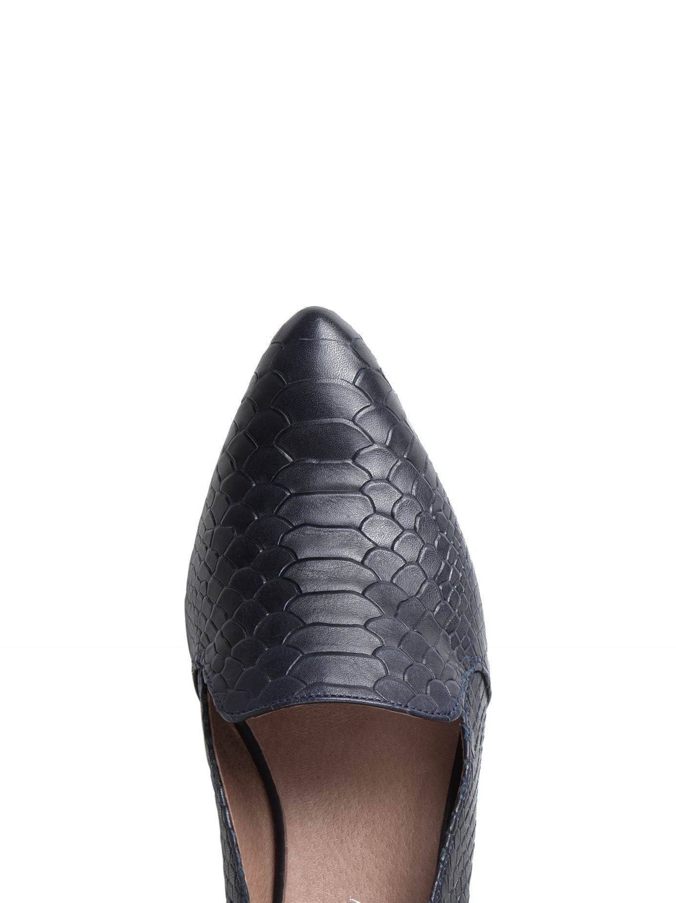 Cobra - Navy Snake Embossed Leather