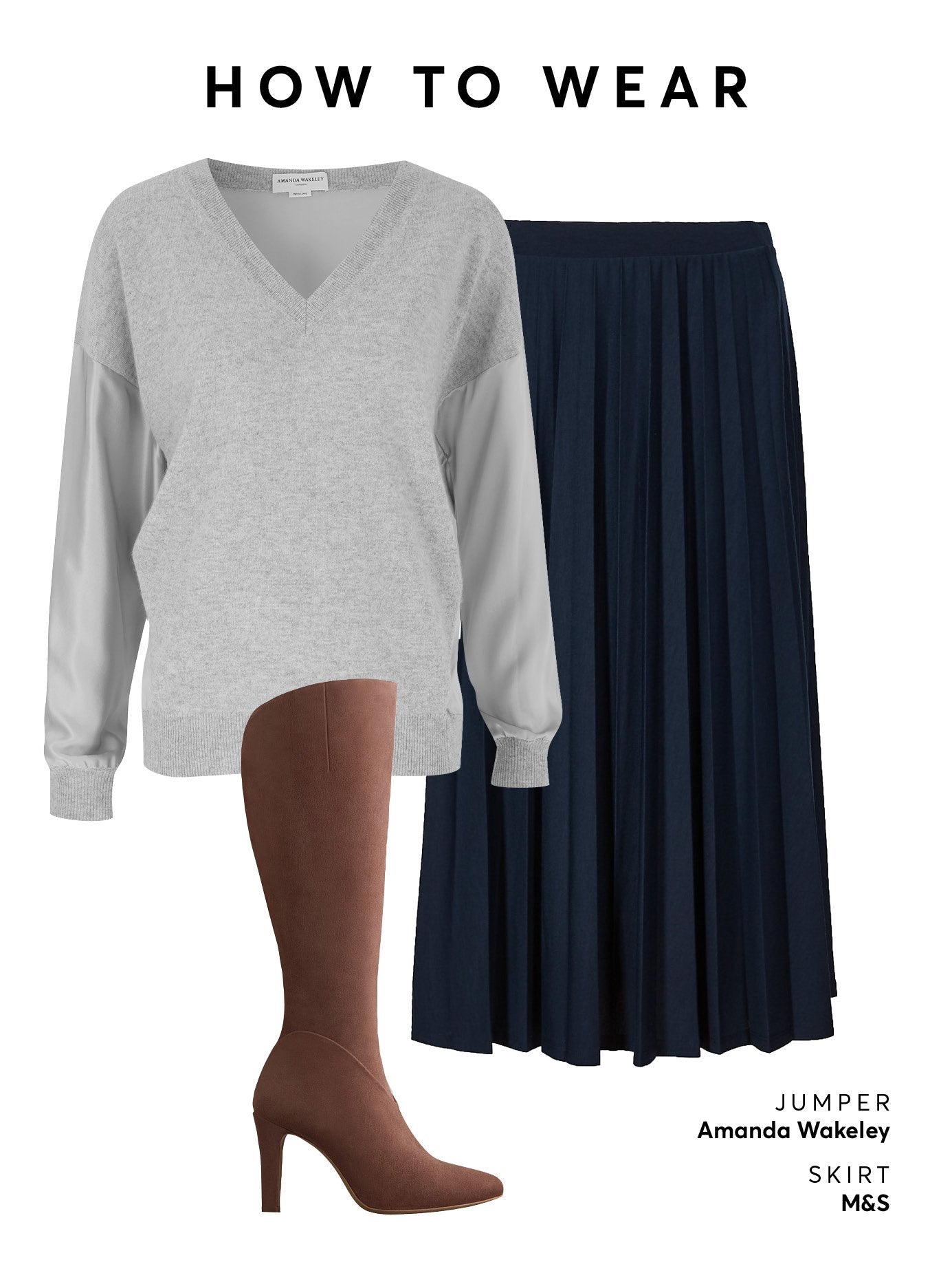 Wear this blush pink boot with a flowy skirt and casual grey jumper. 
