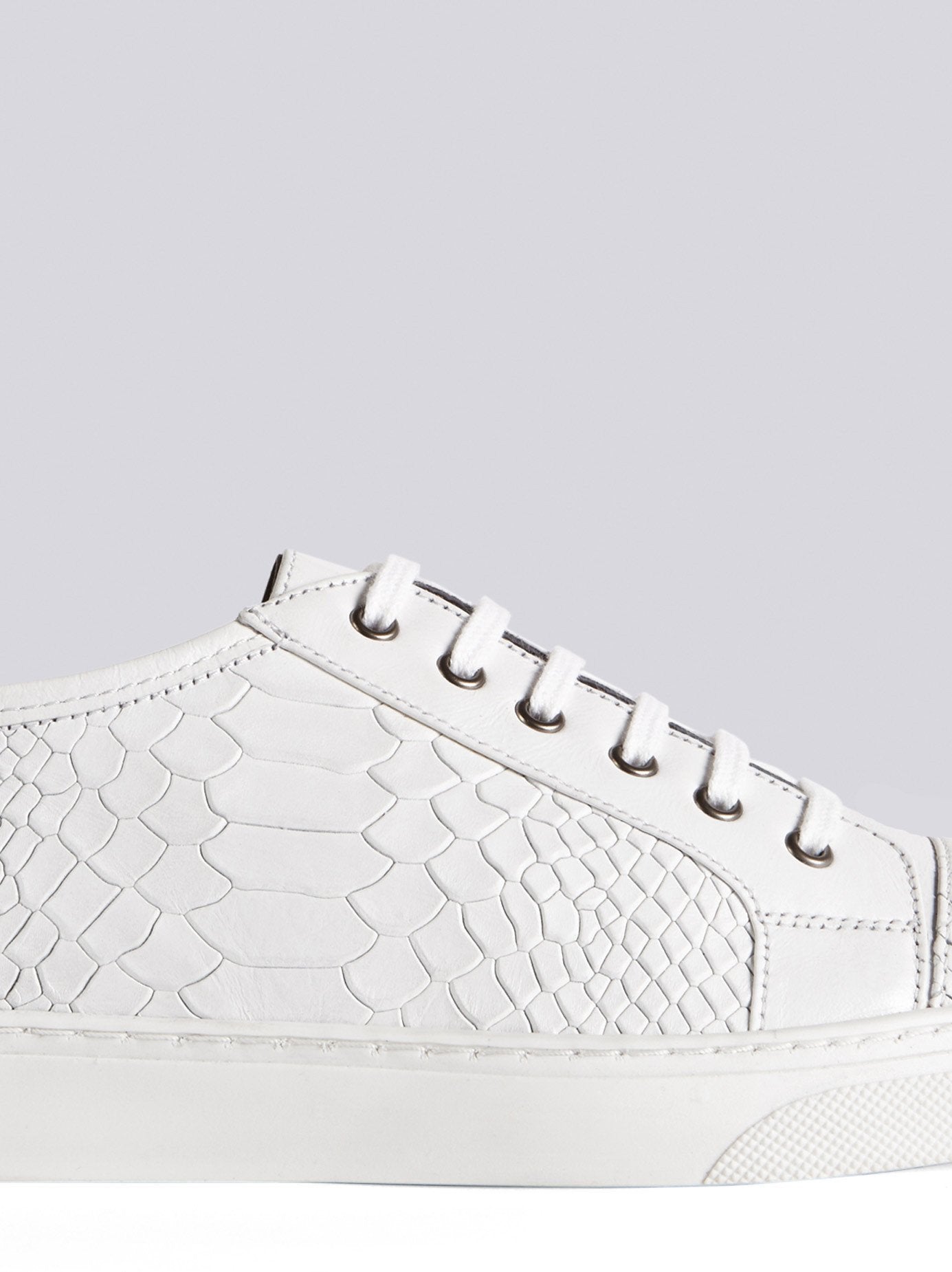 Nimbus - White Snake Embossed Leather